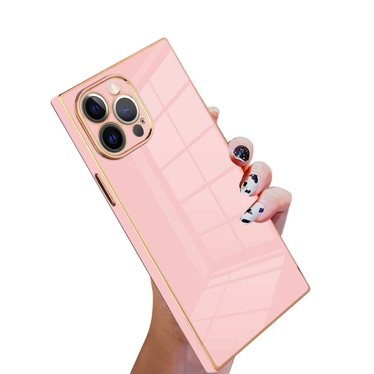Kanghar Square Case Compatible With Iphone 12 Pro Luxury Cute Plating Design Square Case Full Body Anti Scratch Shockproof Bumpe