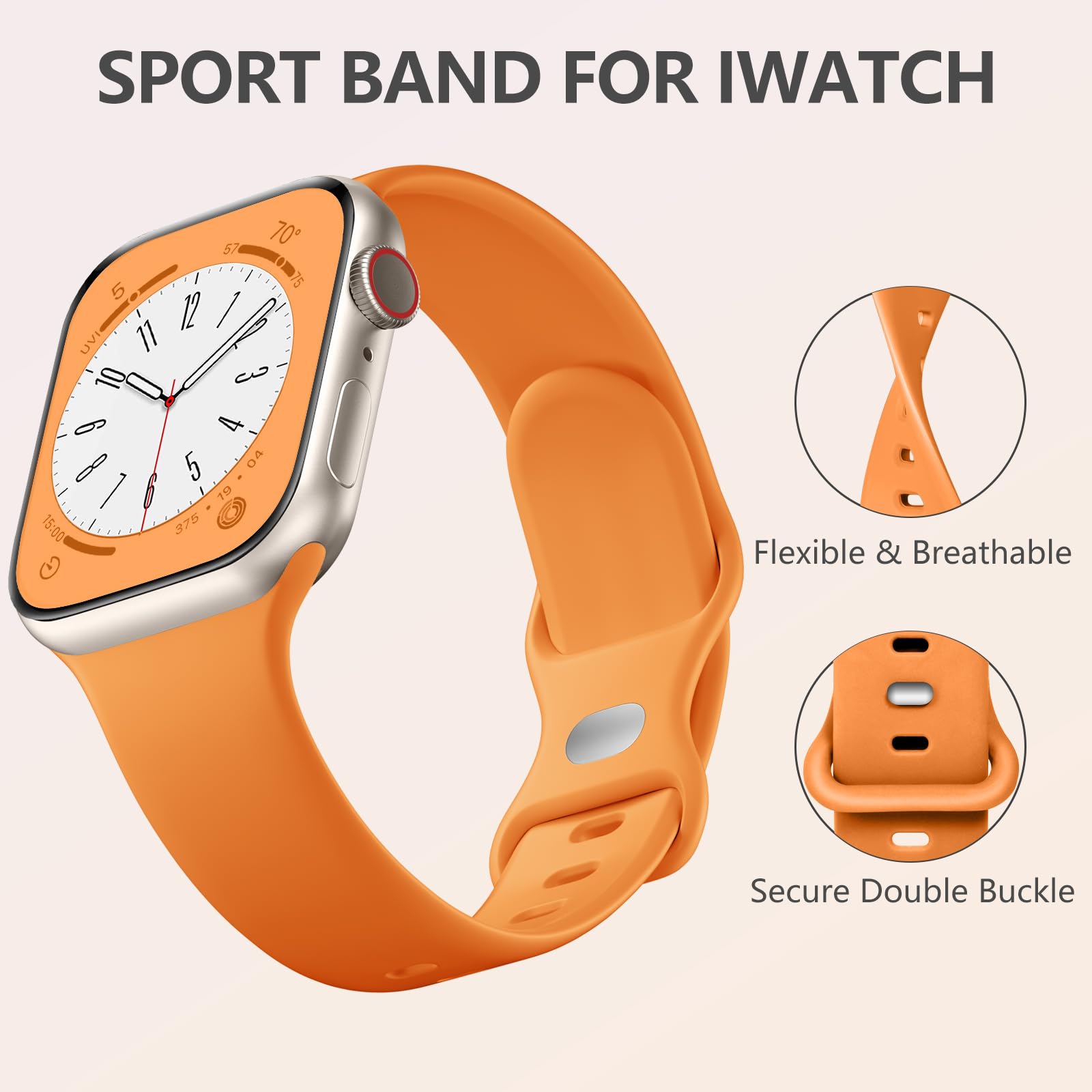 Daqin Sport Band Compatible With Apple Watch Band 44Mm 45Mm 46Mm 42Mm 49Mm Men, Soft Silicone Waterproof Replacement Strap For A