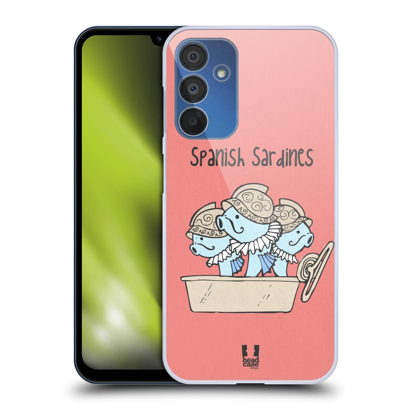 Head Case Designs Spanish Sardines Yummy Doodle Hard Back Case Compatible with Samsung Galaxy A15