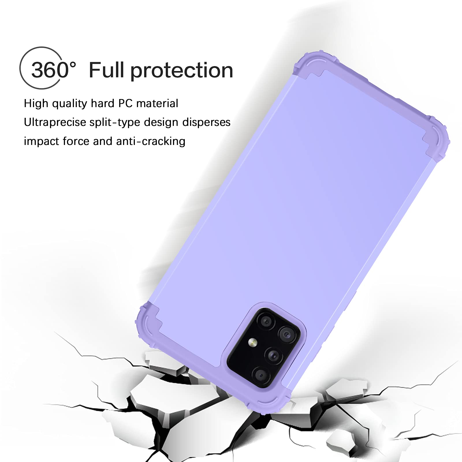 Bentoben Samsung A71 5G Case, 3 Layer Hybrid Hard Pc Soft Rubber Heavy Duty Rugged Bumper Shockproof Anti Slip Full Body Protect