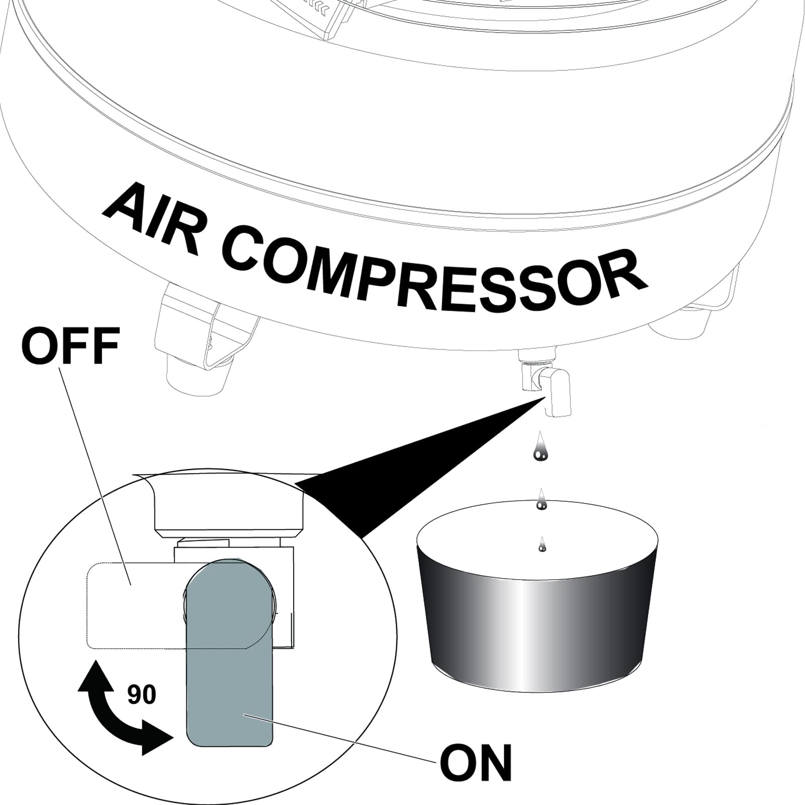 Sunroad Air Compressor Valve Brass Drain Cock Ball Valve 1/4'' Npt Male Thread Air Compressor Accessories 2Pcs With Thread Seal