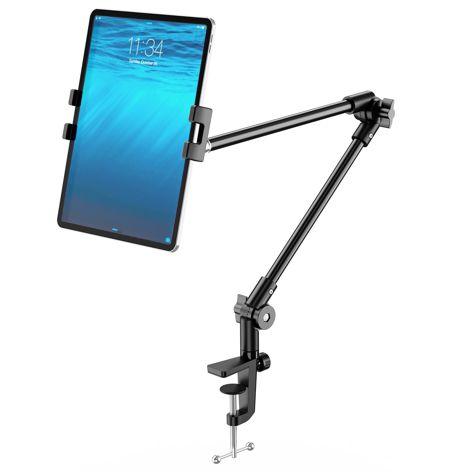 Kdd Tablet Stand Holder, Adjustment Ipad Phone Mount, 27In Long Arm Webcam Stand Projector Camera Mount For Desk, Fit For 4.7''-