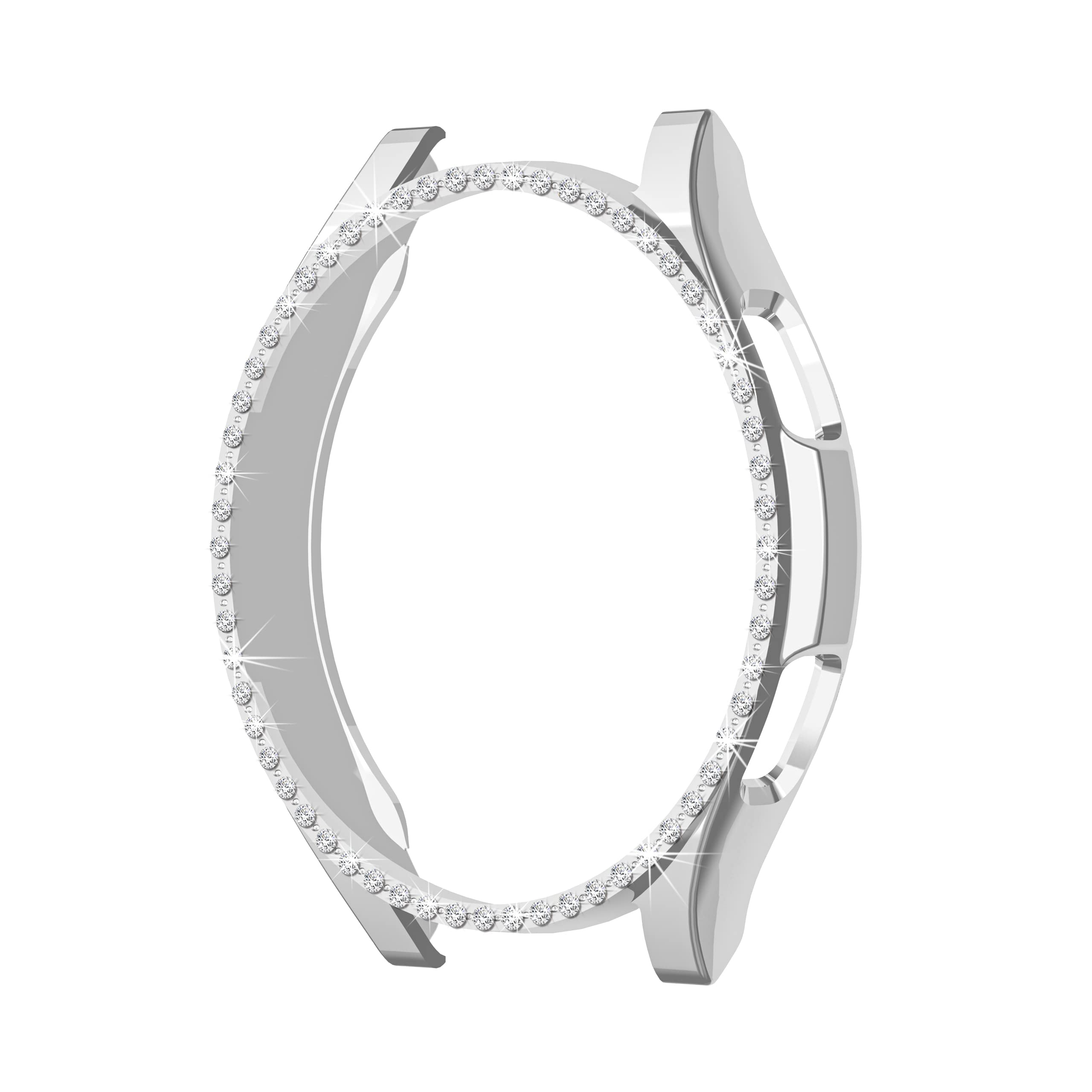 Aisports 2 Pcs Compatible For Samsung Galaxy Watch 4 Classic 42Mm Case For Women, Hard Pc Edge Bumper Case Bling Crystal Diamond