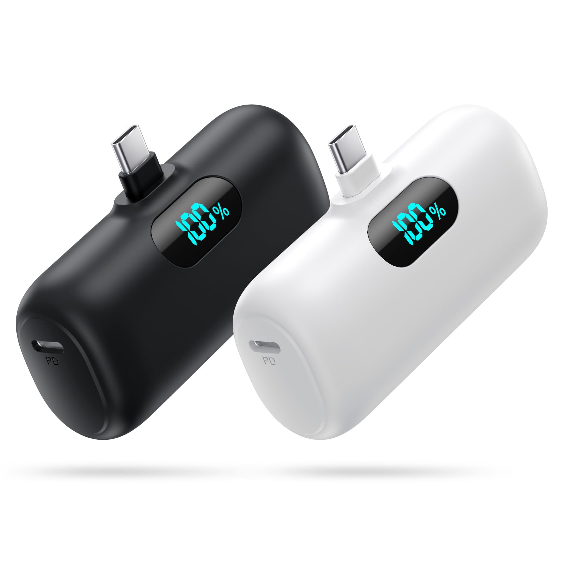 [2-Pack]Portable Charger for iPhone 17/16/15,Mini Power Bank 5000mAh PD USB C Portable Phone Charger,Travel Essential Battery Pa