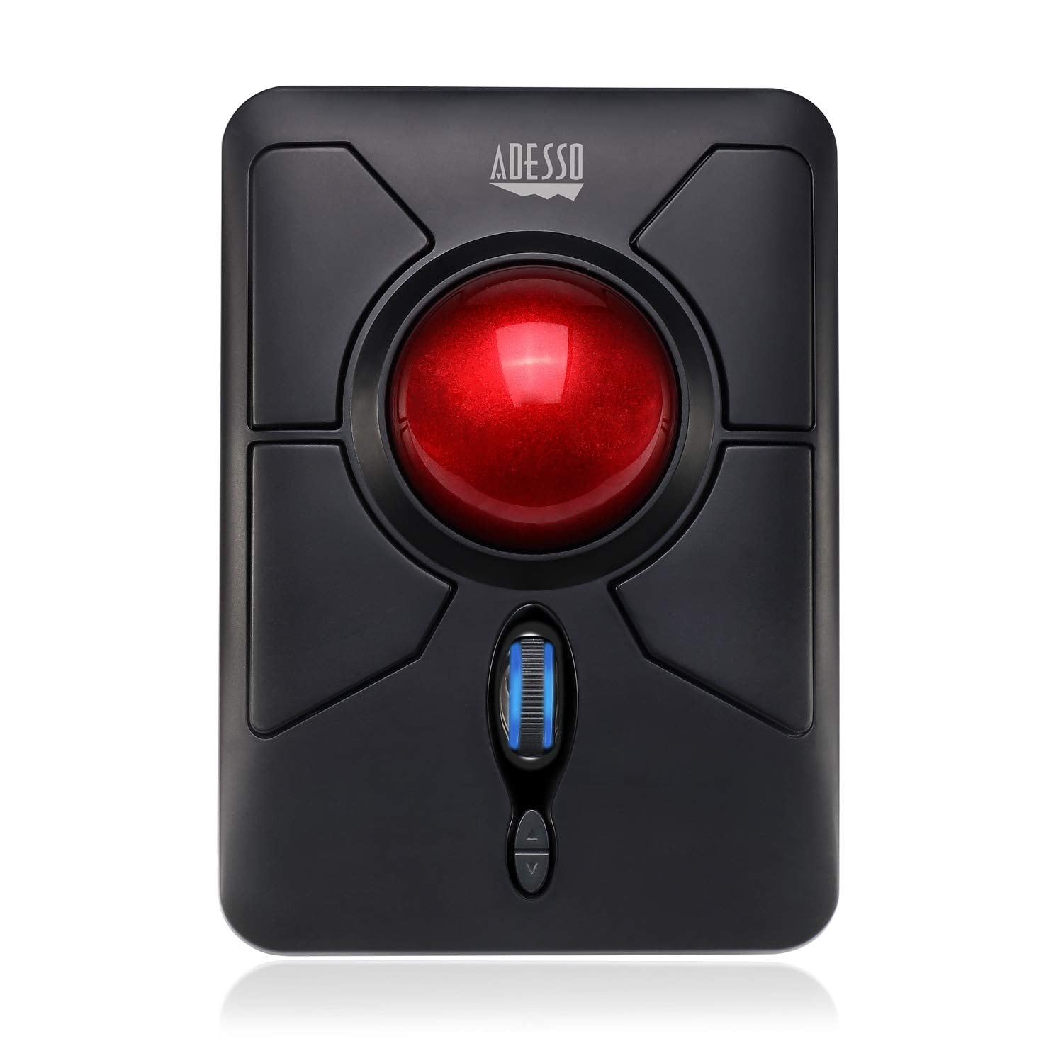 Adesso Imouse T50 Wireless Ergonomic Finger Trackball Mouse With Nano Usb Receiver, Programmable 7 Button Design, And 5 Level Dp