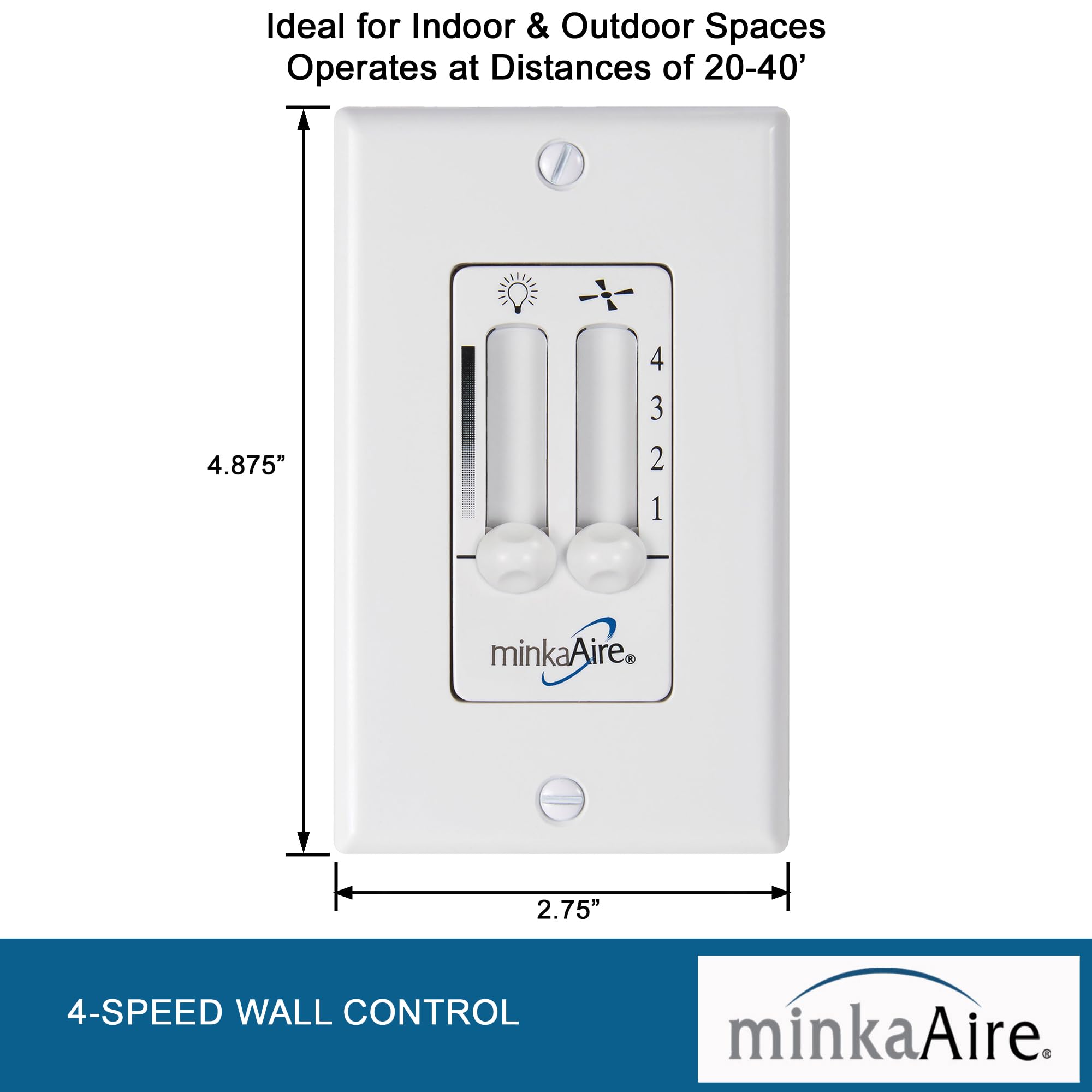 Minka-Aire 4 Speed Wall Control - White - Wc116L