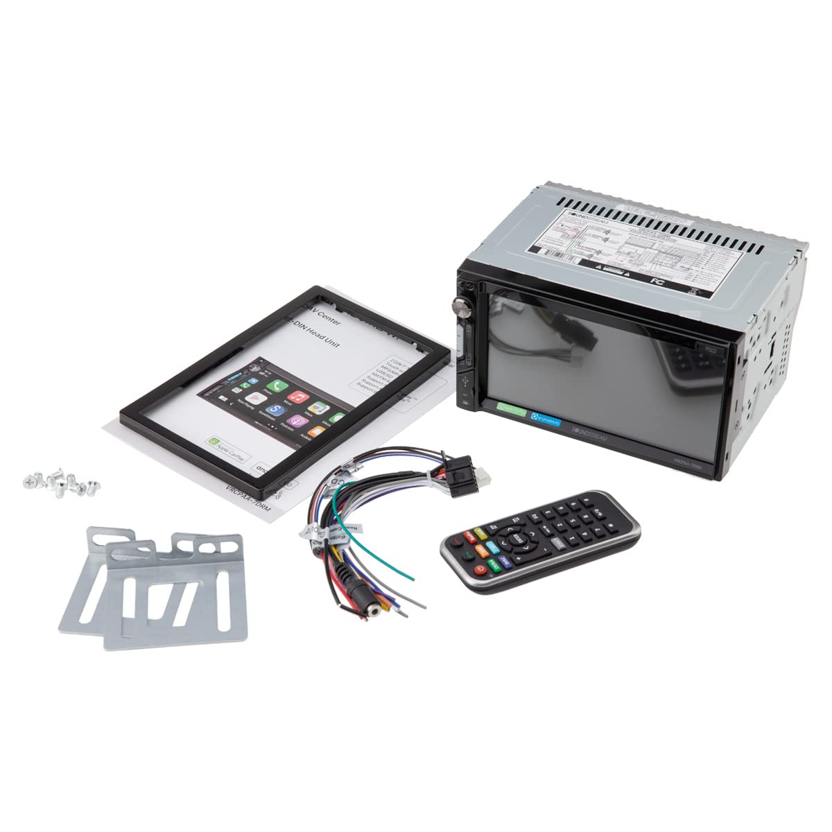 Soundstream Vrcpaa 7Drm Multimedia Receiver   7 Inch Double Din Touch Screen Car Stereo   Mirror Link Support For Mp3 Mp4 Caller Id   Apple Carplay & Android Auto Compatible W/Aux Usb & Bluetooth