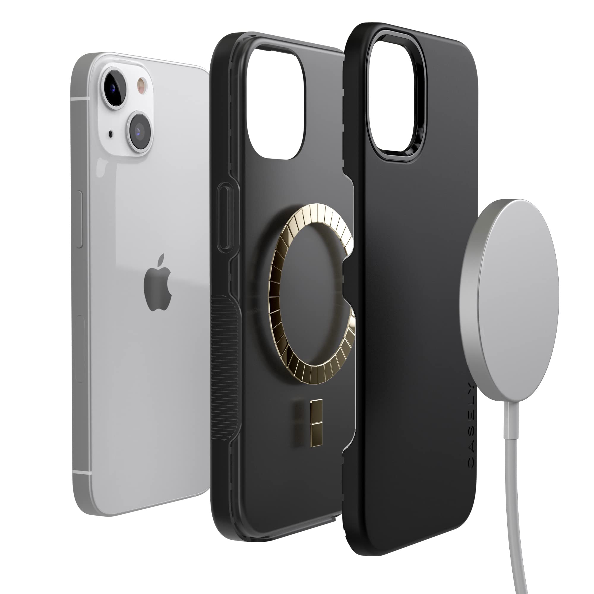 Casely Iphone 13 Case | Compatible With Magsafe | Black On Black Protective Case