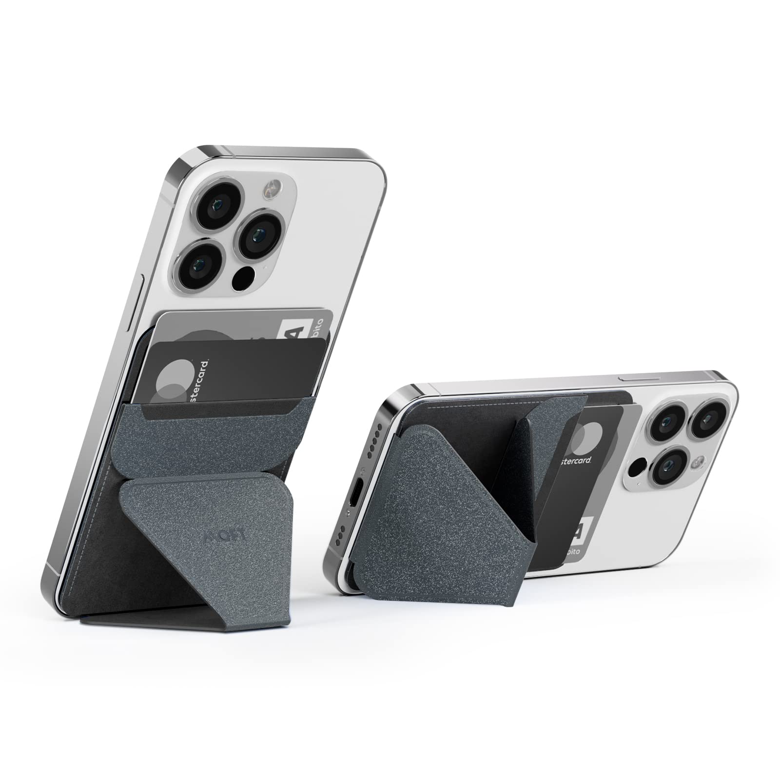Moft Phone Stand With 3M Adhesive For Android, Iphone And Most Smartphones, 2 Viewing Angles, Slim Wallet Stand (Starry Grey)