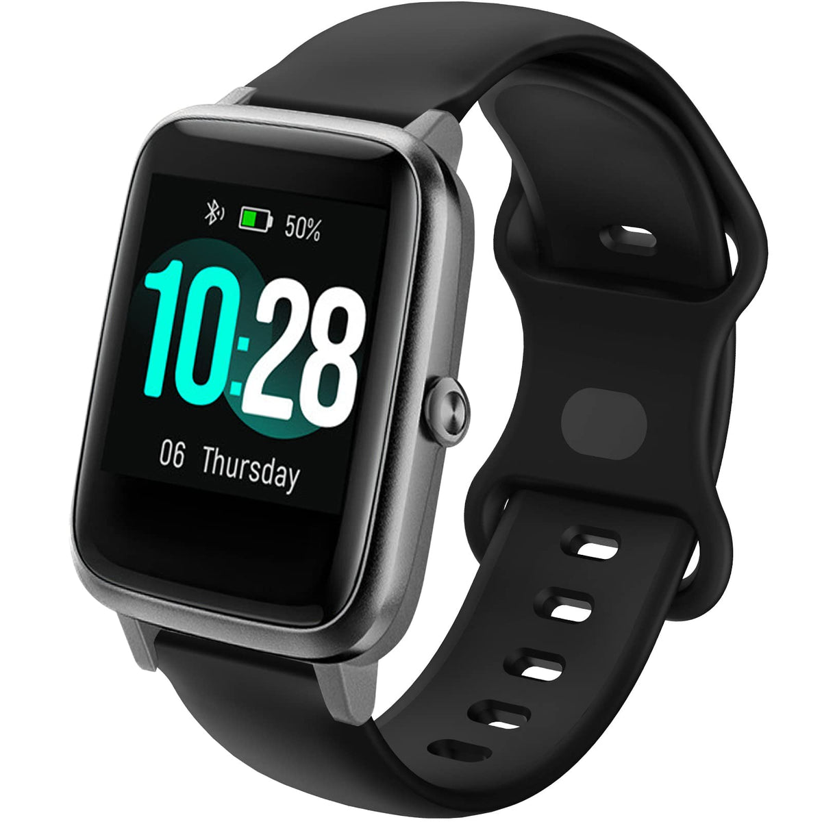 Newjourney Unisex 19Mm Black Silicone Smart Watch Band, Compatible With Id205L, Id205U, Id205S, Id205G, Id216 Veryfitpro Smartwa