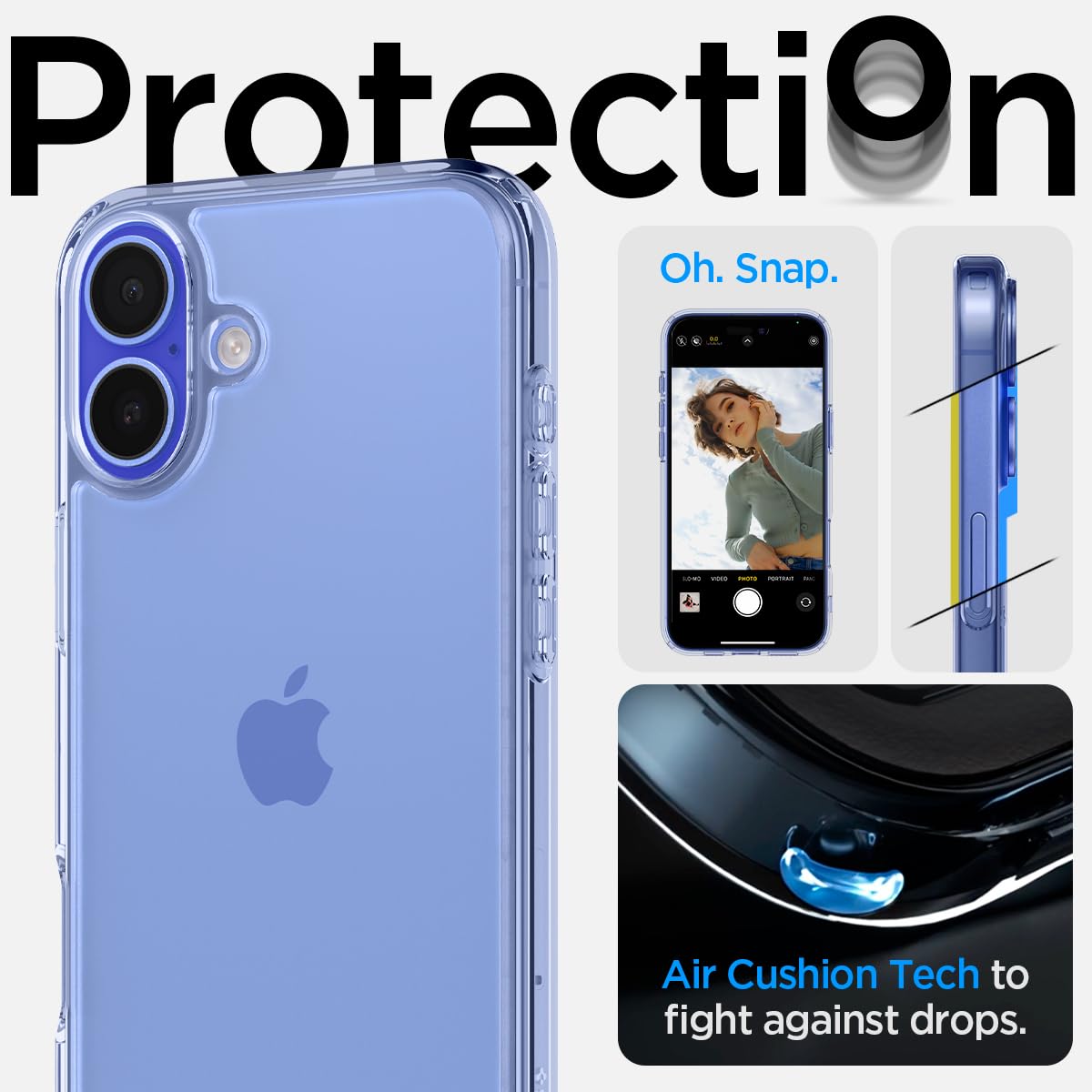 Spigen Ultra Hybrid Designed For Iphone 16 Case [Not Compatible With Magsafe], [Anti Yellowing], [Military Grade Protection]   S