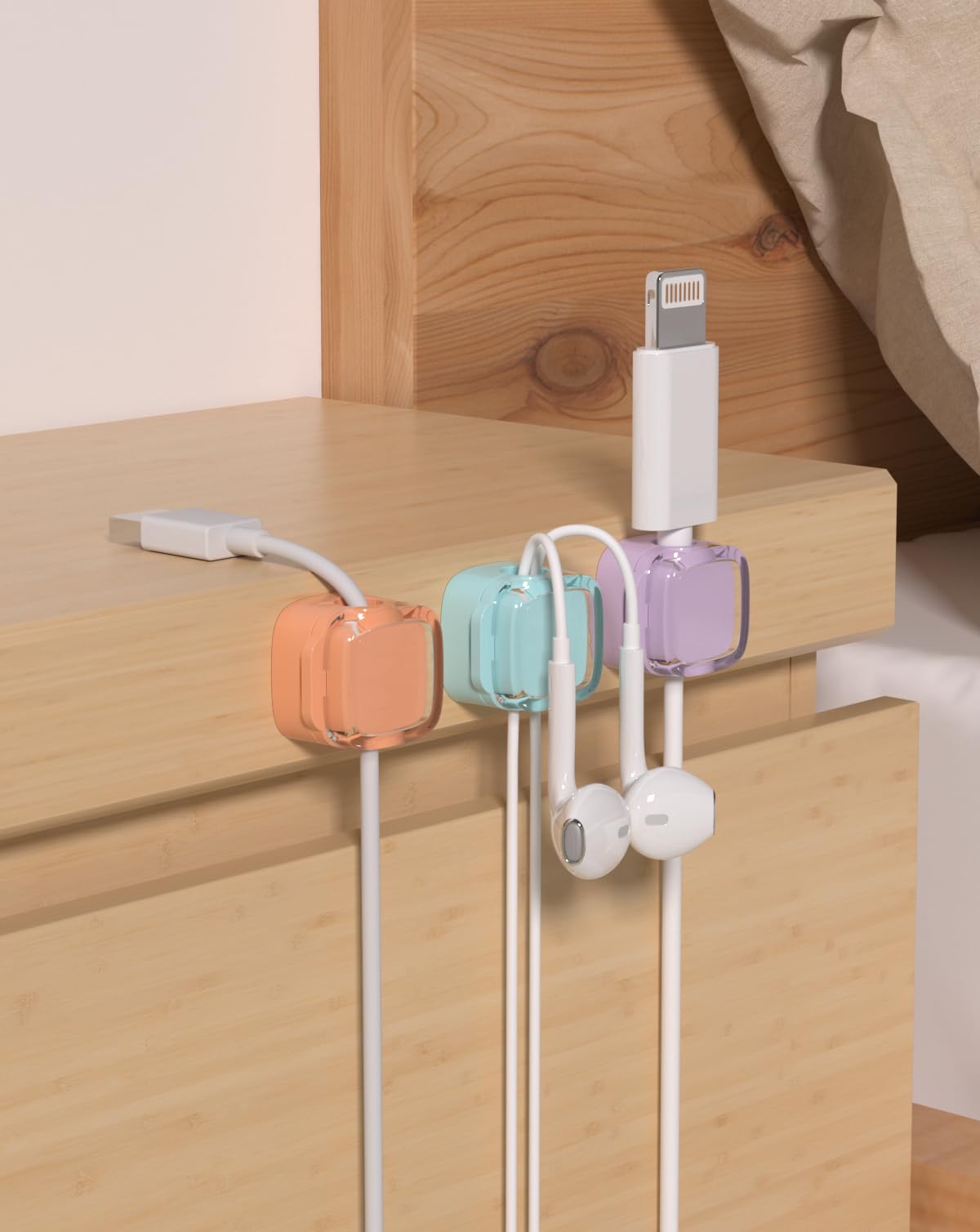 8 Pack Magnetic Cable Clips, Adjustable Cord Holder For Under Desk Cable Management, Adhesive Charger Wire Organizer Keeper For