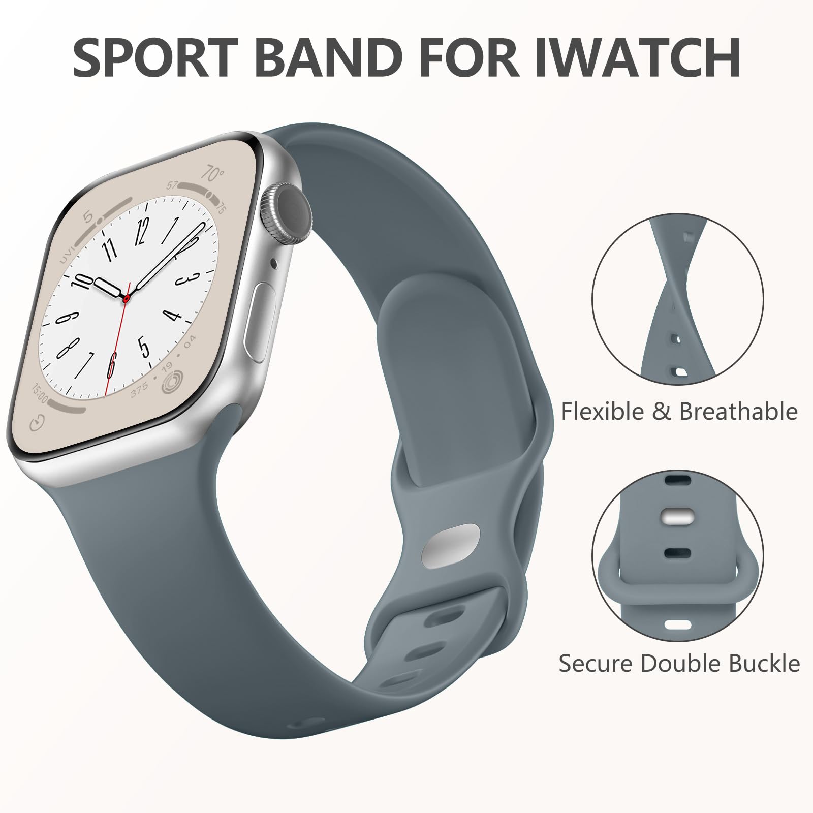 Daqin Sport Band Compatible With Apple Watch Band 44Mm 45Mm 46Mm 49Mm 40Mm 38Mm 41Mm 42Mm Women Men,Soft Silicone Waterproof Rep