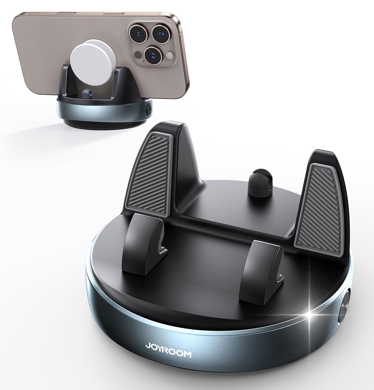 Joyroom Car Phone Holder, [Adjustable Spring Design] Dashboard Cell Phone Holder With Non-Slip Silicone, 360 Rotatable & Vertica