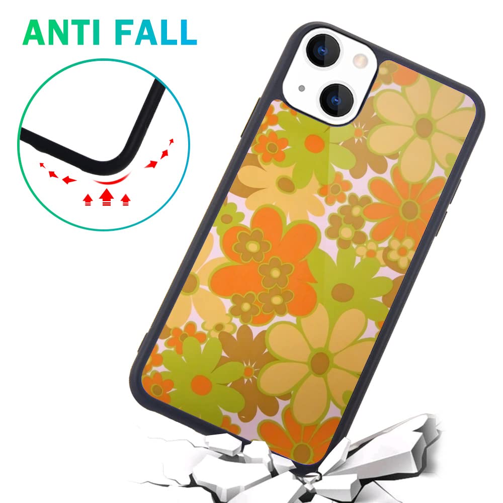 MAYCARI iPhone 13 Pro Max Case Floral Design Hard Back Soft TPU Bumper Colorful Flowers