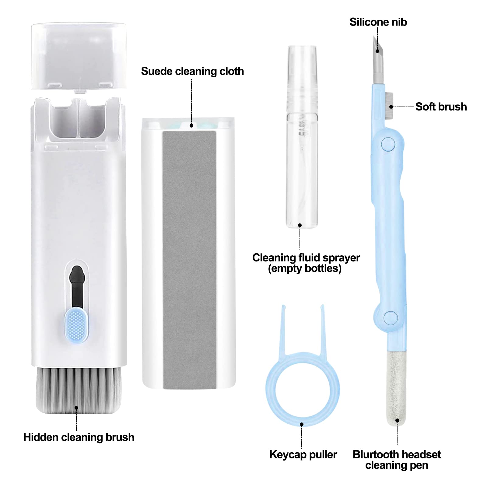 7 In 1 Electronic Cleaner Kit,Keyboard Cleaner,Laptop Cleaner Kit For Monitor, Cell Phone, Headset, Lego, Laptop Camera Lens(Blu