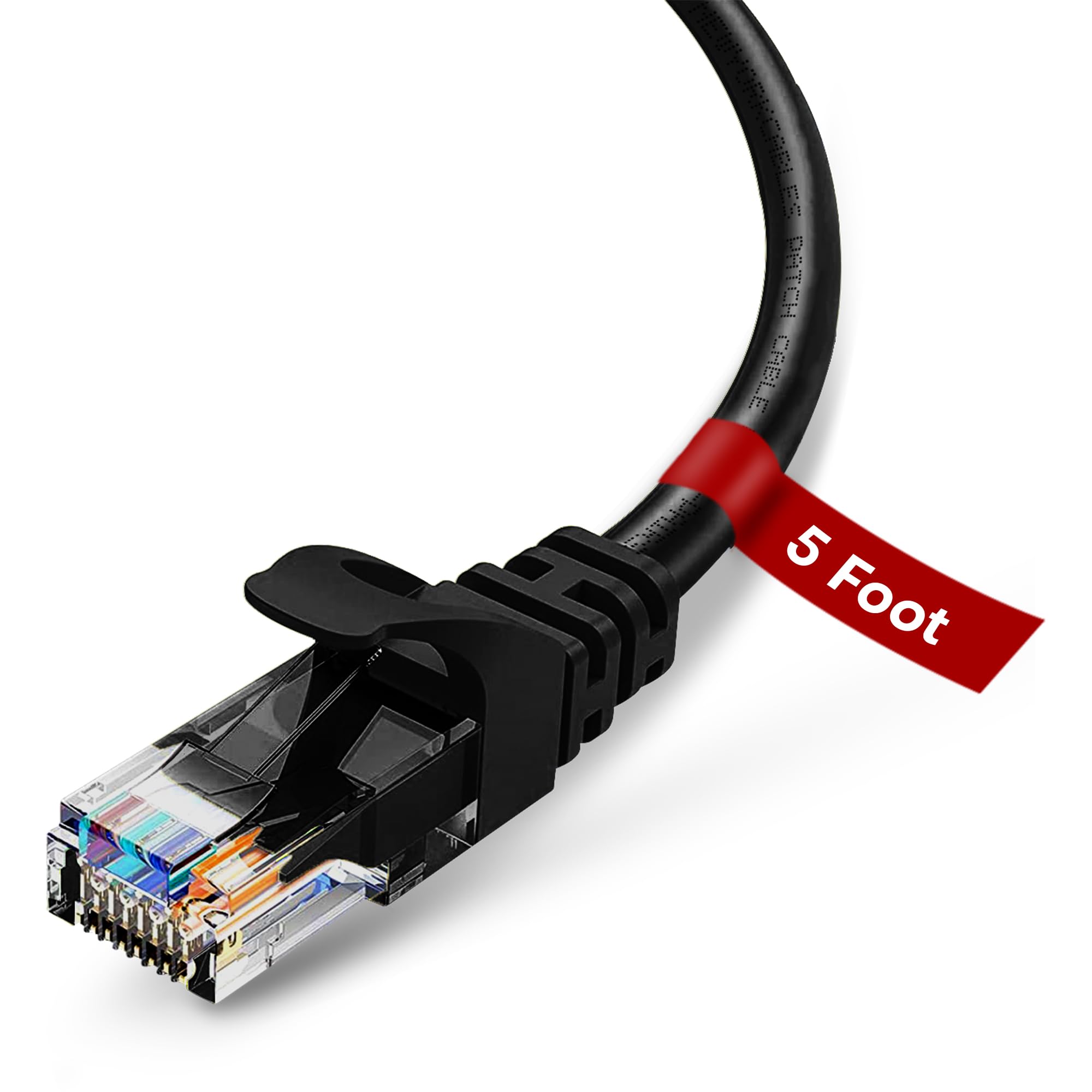 Newyork Cables Cat6 Ethernet Patch Cable 5Ft (1 Pack), Snagless Cat6 Patch Cables For Data Centers, 10Gbps, 550Mhz Ethernet Cord, Bare Copper Network Patch Cables For Home And Enterprise  Black