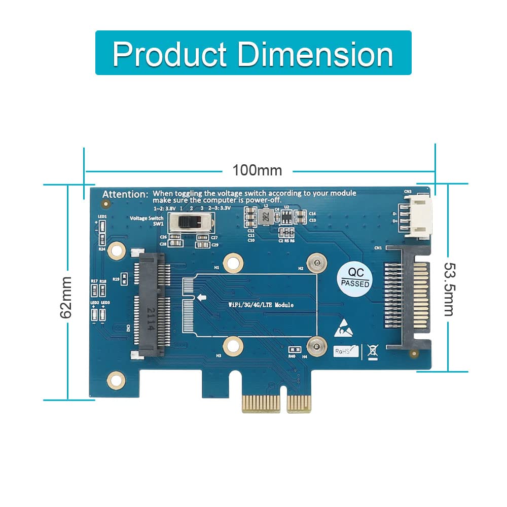 Mini Pci E Pci Express To Pci E 1X Adapter With Sim Card Slot