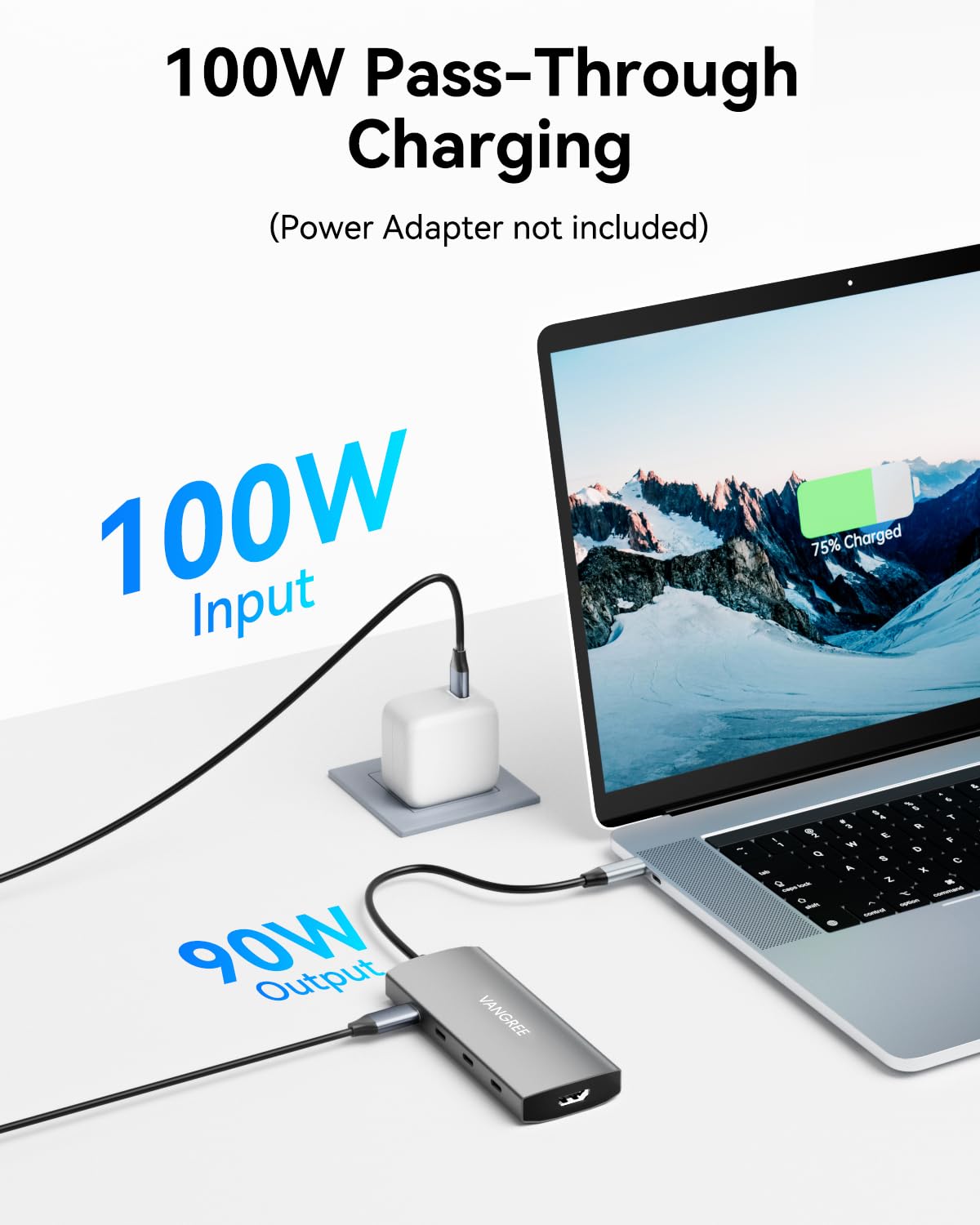 Usb C To Usb C Hub 3 Usb 3.2 Gen 2 Ports With 10Gbps, 4K@60Hz Hdmi, 100W Pd, 2 Usb 3.0 & Sd/Tf Card Reader, Usb C Splitter For M