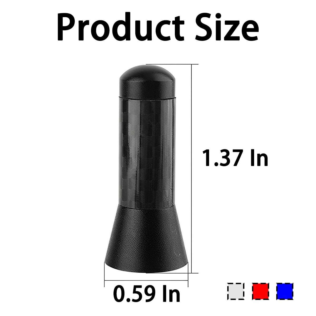 Car Short Antenna, 3.5Cm Aerial Universal Car Stubby Antenna, Carbon Fiber Car Mini Antenna With Aluminum Alloy Threading, Anten