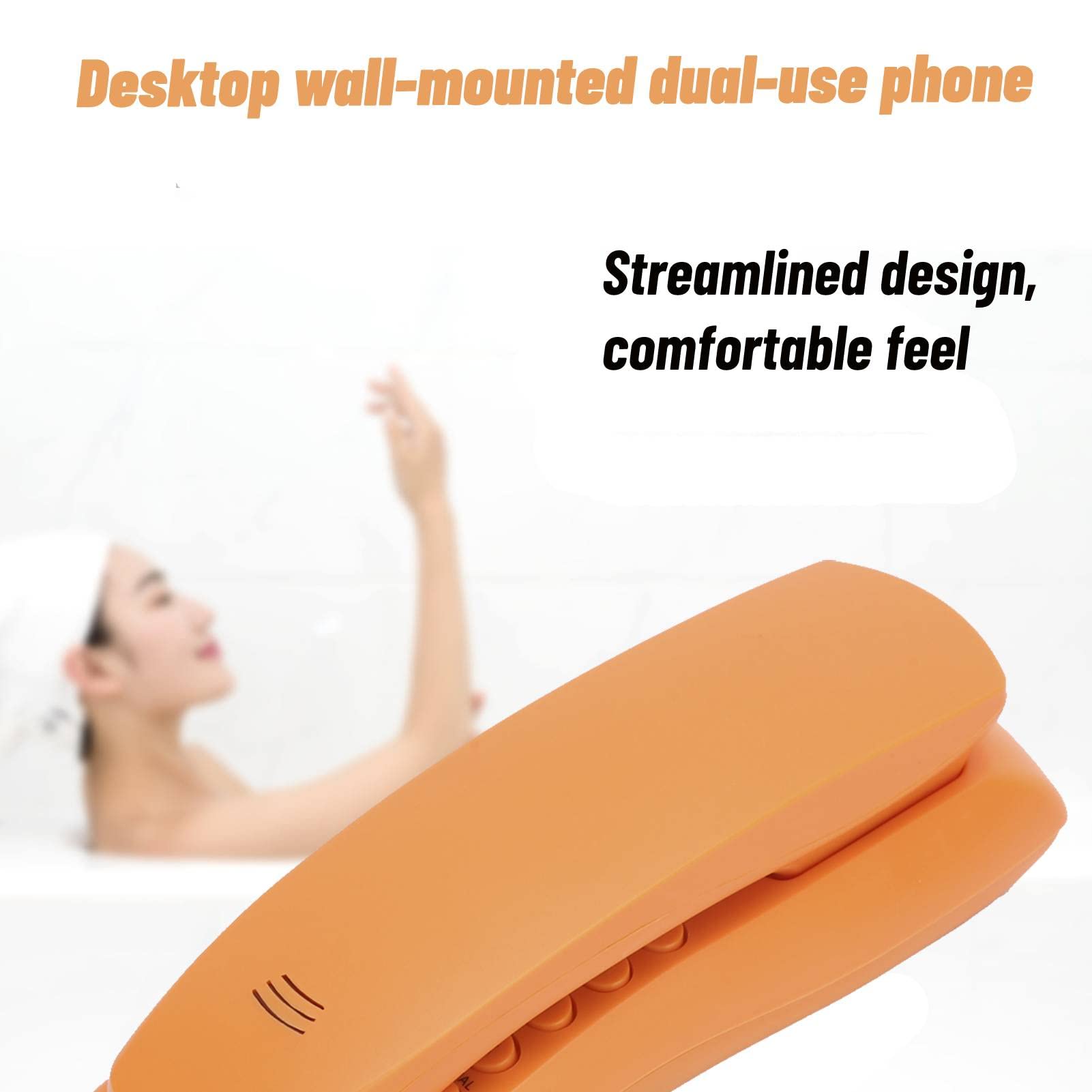 Wired Desk Phone,Wall Mounted Phone,Portable Thin Phone,Exquisite Workmanship,Abs Retro Landline Phone, Suitable For Home, Offic