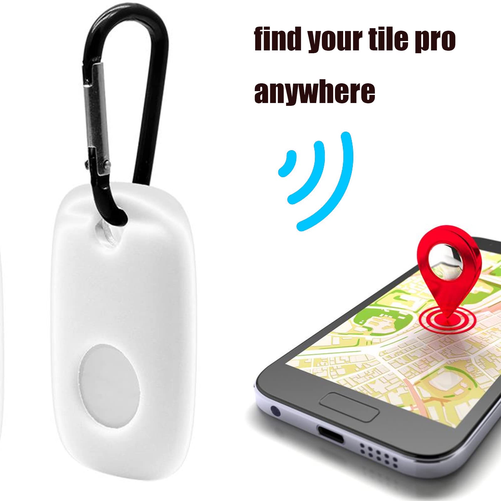 Compatible For Tile Pro (2022) Case 2 Pack. Powerful Bluetooth Tracker Holder With Keychain, Keys Finder & Item Locator For Keys