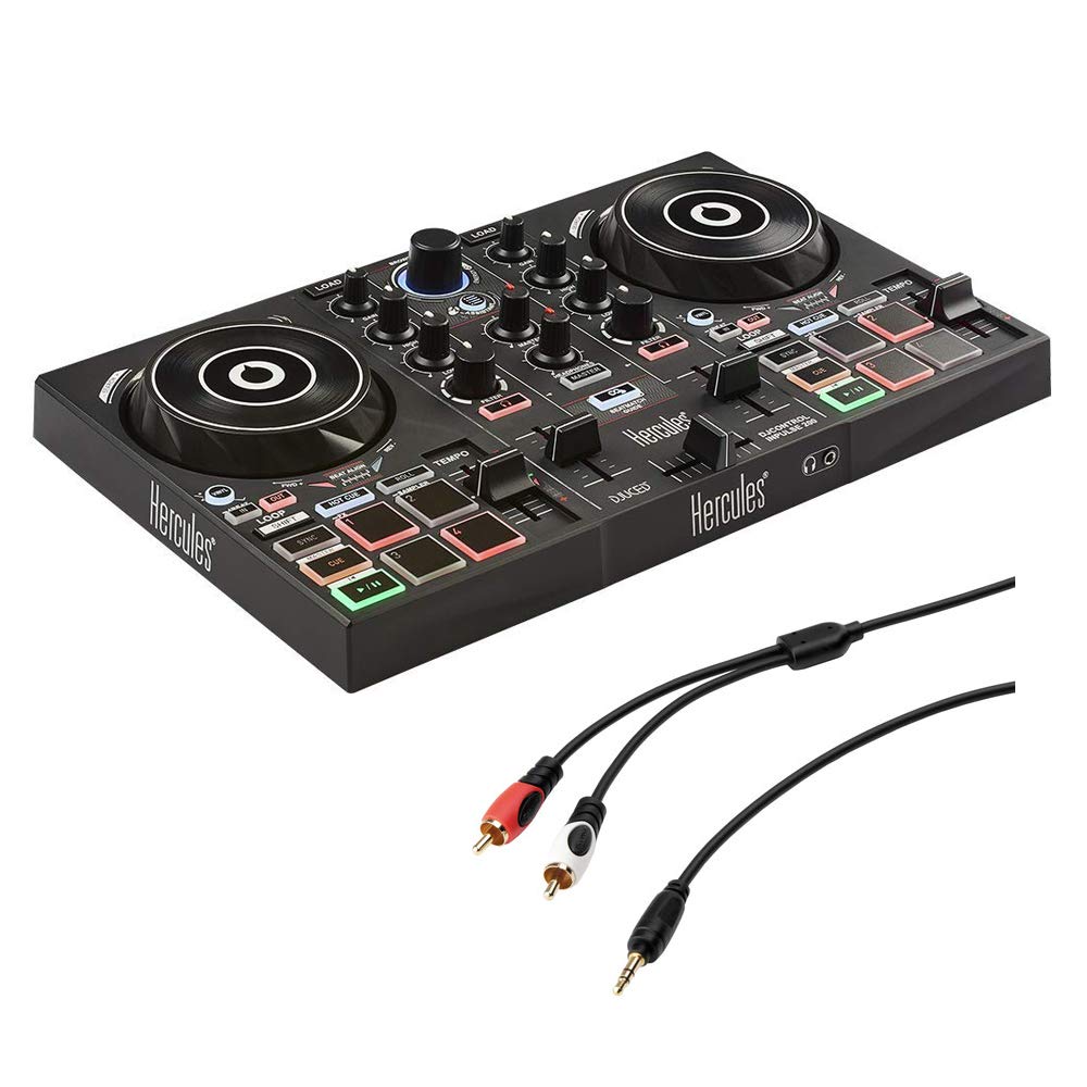 Hercules Dj Control Inpulse 200 With /8' Stereo Mini To Dual Rca Y Cable (6') Bundle