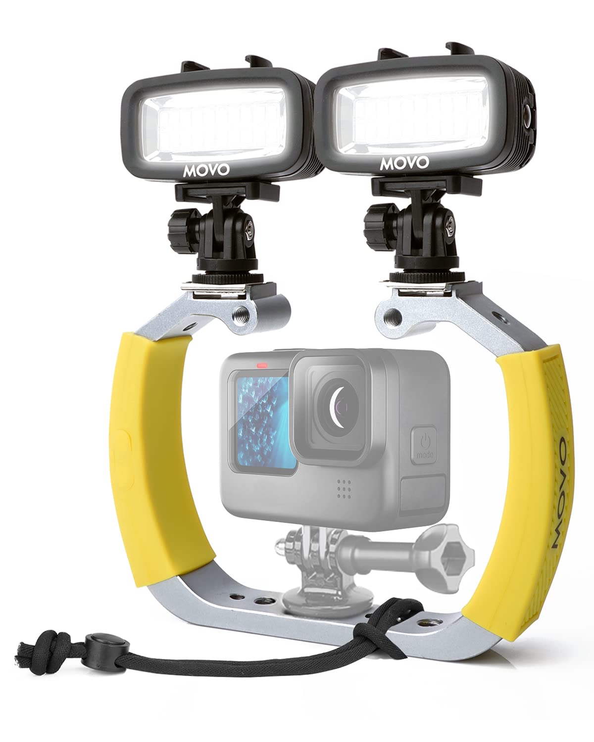 Movo Diverig3 Diving Rig Bundle With 2 Waterproof Led Lights - Compatible With Gopro Hero3, Hero4, Hero5, Hero6, Hero7, Hero8, A