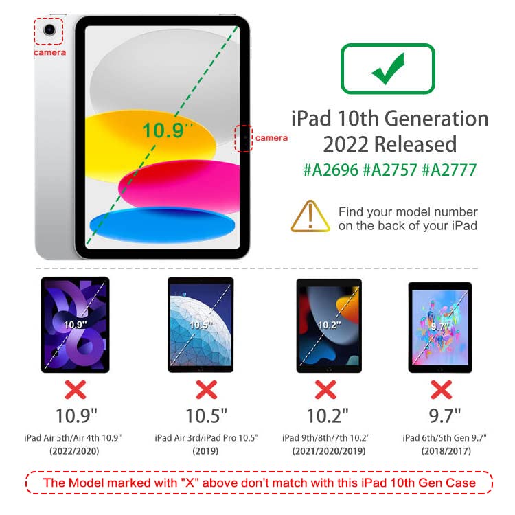 Ipad 10Th Generation Case, Ipad Case 10Th Generation With Pencil Holder Women Girls Multi Angle View Adjustable Stand Shockproof