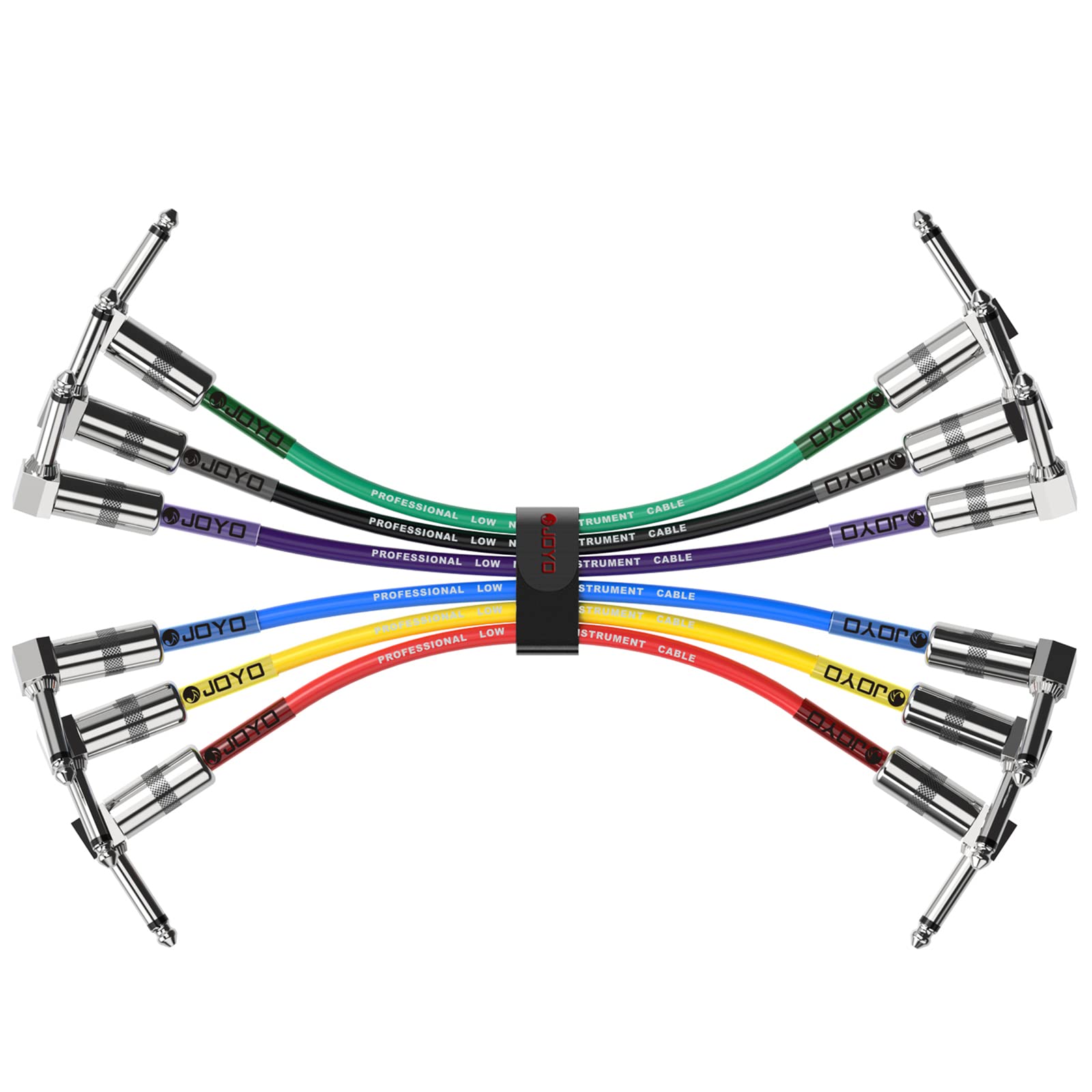 Joyo Guitar Patch Cables 7.8 Inch Professional Bass Guitar Effect Pedal Patch Cords 1/4 Inch (Cm 11, 6 Pack)
