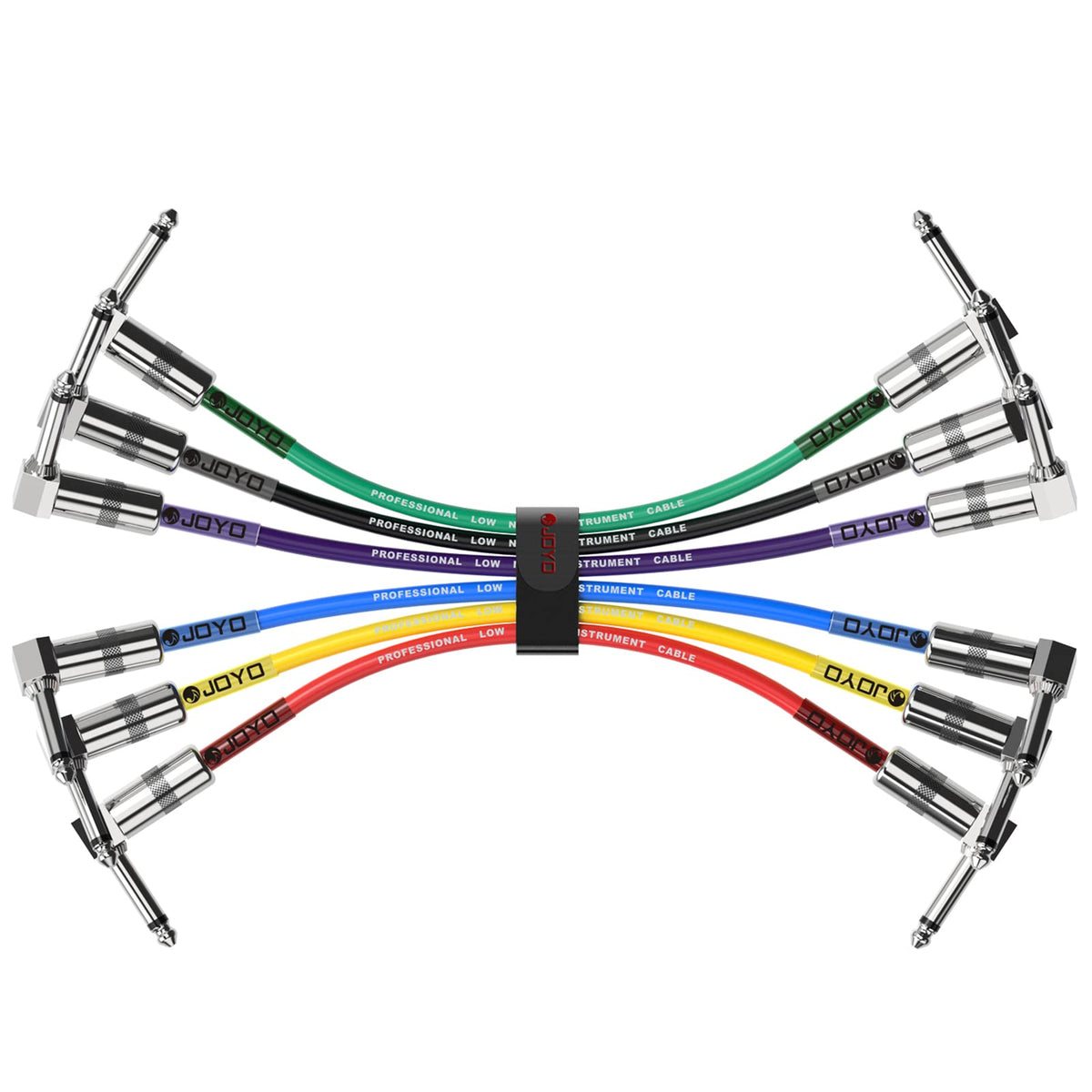 Joyo Guitar Patch Cables 7.8 Inch Professional Bass Guitar Effect Pedal Patch Cords 1/4 Inch (Cm-11, 6 Pack)