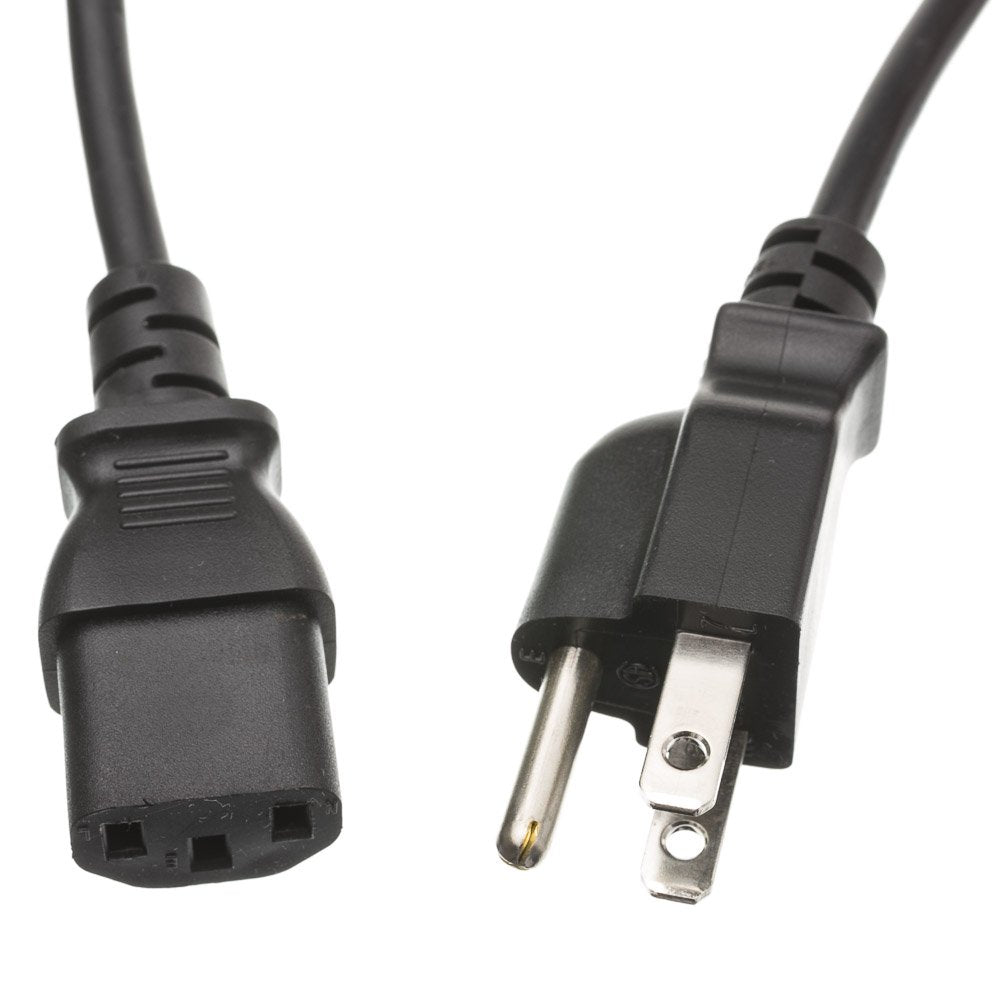 6 Feet Computer/Monitor Power Cord, C13 Female To Nema 5 15P Male Plug, 3 Pin, 16 Awg, Sjt, 13 Amp, C13 To Nema 5 15P Power Cabl