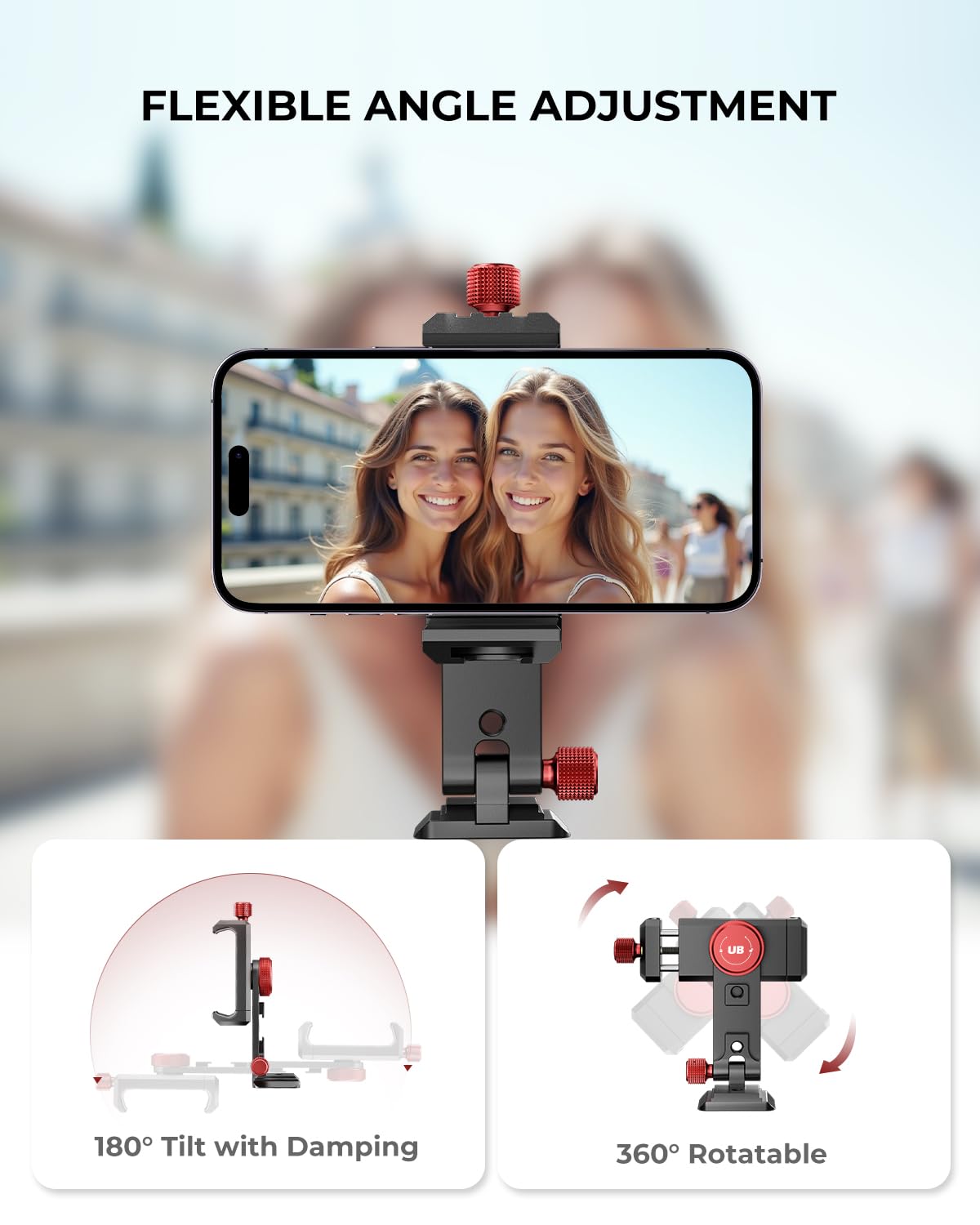 Ubeesize Metal Phone Tripod Mount Cold Shoes With Arca Qr Base, 3 Control Knob 360 Cell Phone Tripod Adapter For Iphone, Samsung