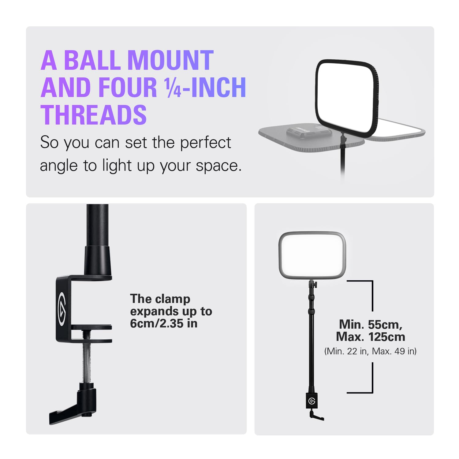 Elgato Key Light   Professional 2800 Lumens Studio Light With Desk Clamp For Streaming, Recording And Video Conferencing, Temper