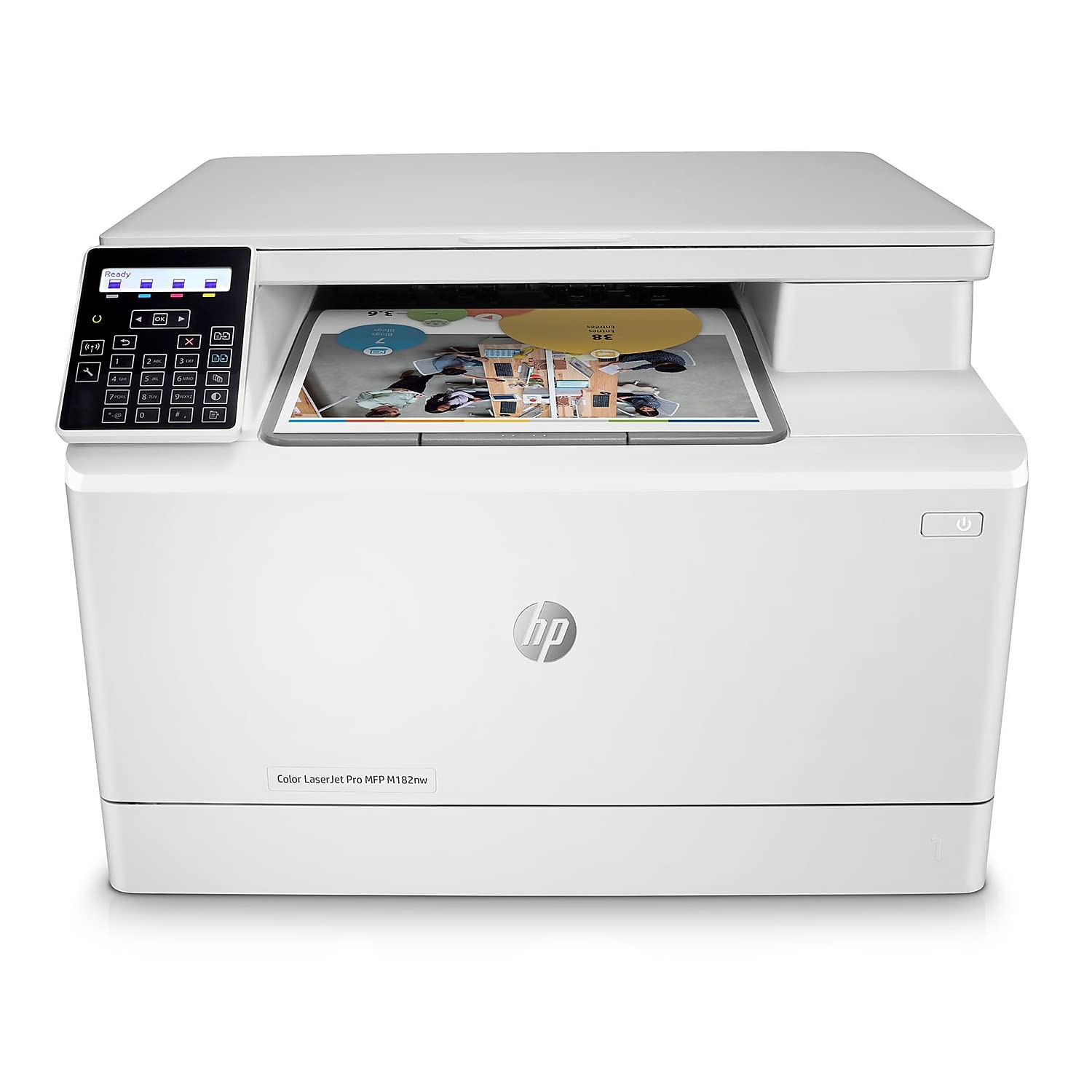 Hp Color Laserjet Pro M182Nw Wireless All-In-One Laser Printer, Remote Mobile Print, Scan & Copy, Works With Alexa (7Kw55A), Whi