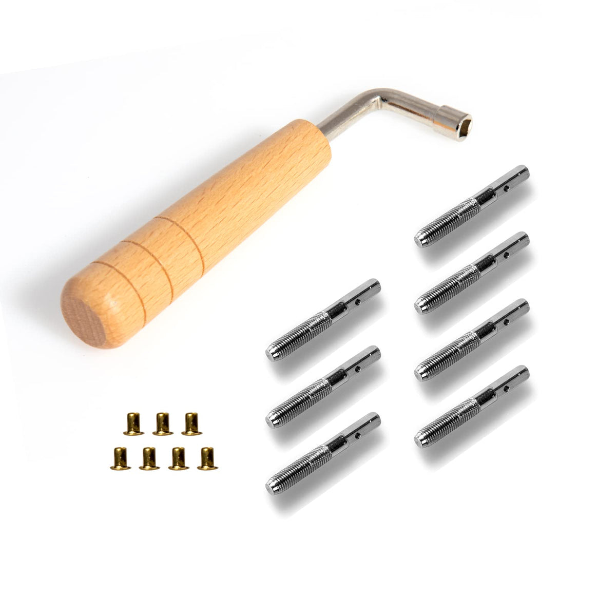 Cheerock 7Pcs Tuning Pin Nails For Lyre Harp Strings And Other Small Harp Musical Stringed Instrument With L-Shape Tuning Wrench