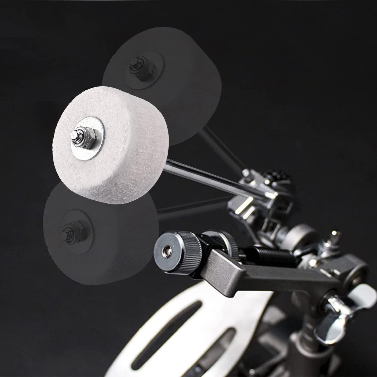 Facmogu 2Pcs Classic Felt Beater, White Felt Bass Drum Beater For Performance Convenient Drummer Replacement, Large Felt Beater For Drum Percussion Instrument Accessories Upgrade