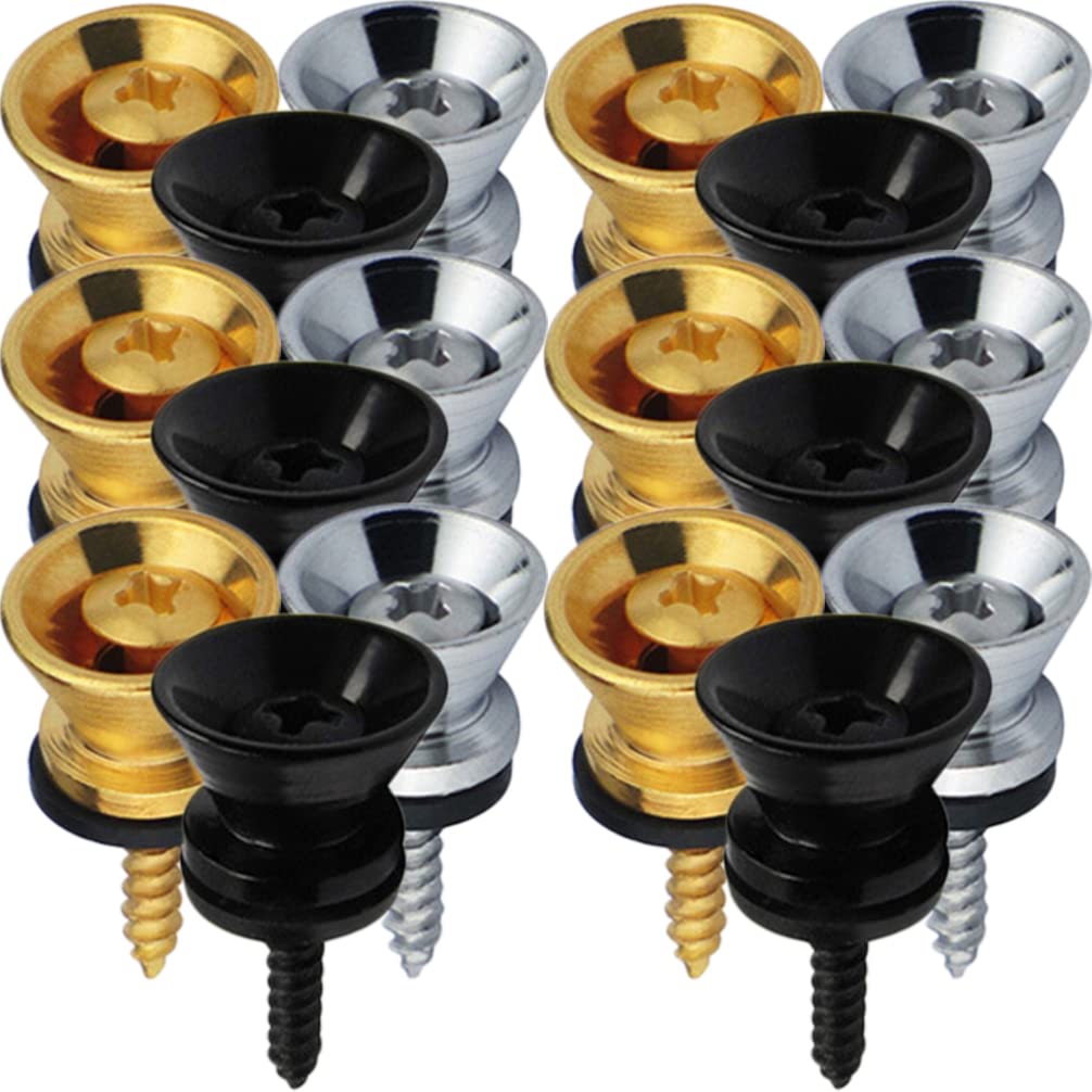 Vaguelly 18pcs Guitar Strap Nails Metal Guitar End Pins for Electric Acoustic Bass Ukulele