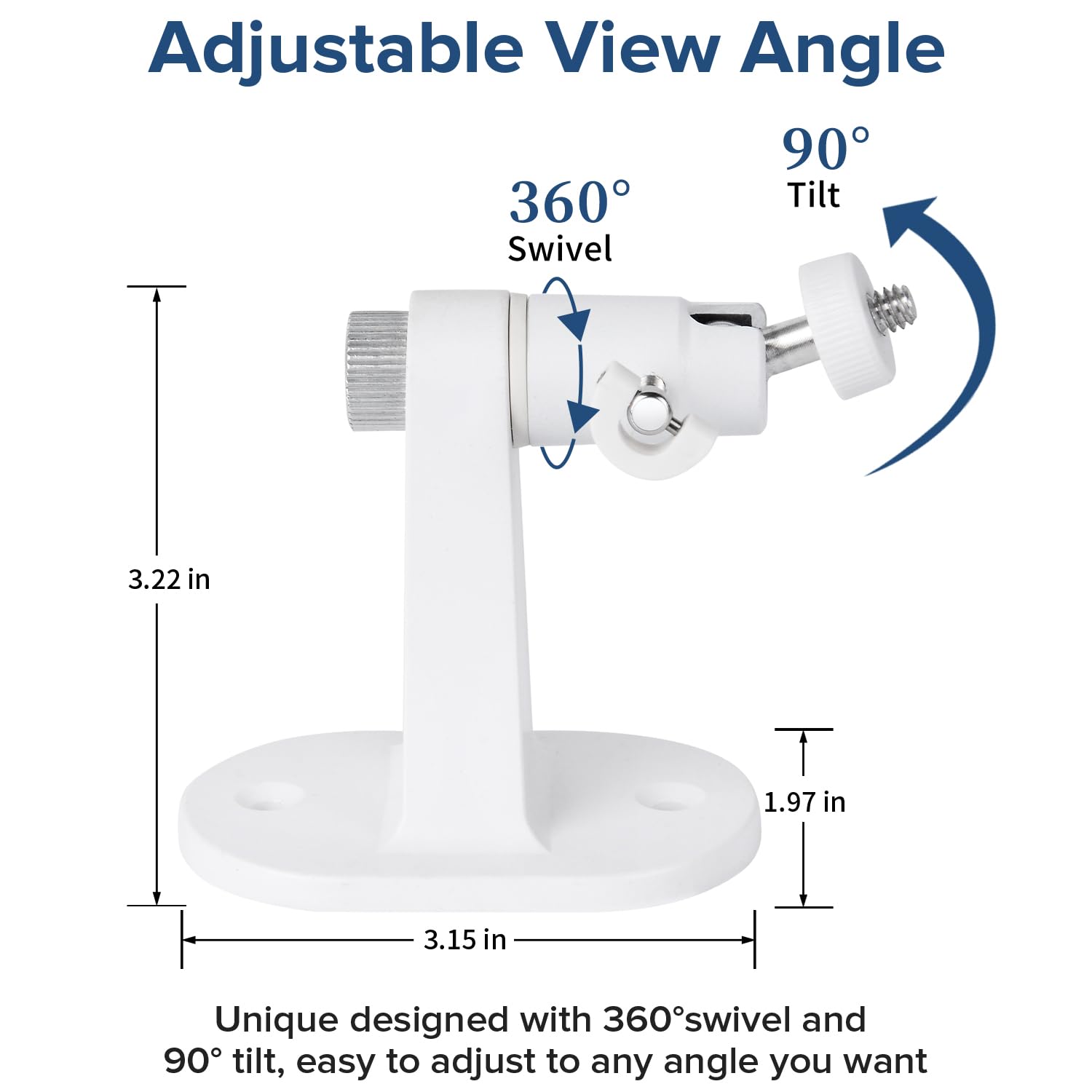 2Pack Wall Mount Compatible With Eufycam 2C/2C Pro, 2/2 Pro, 3C/S300, 3/S330, Also For Solocam S220/C210, Adjustable Camera Mount Brackets For Eufy Camera Indoor/Outdoor   White