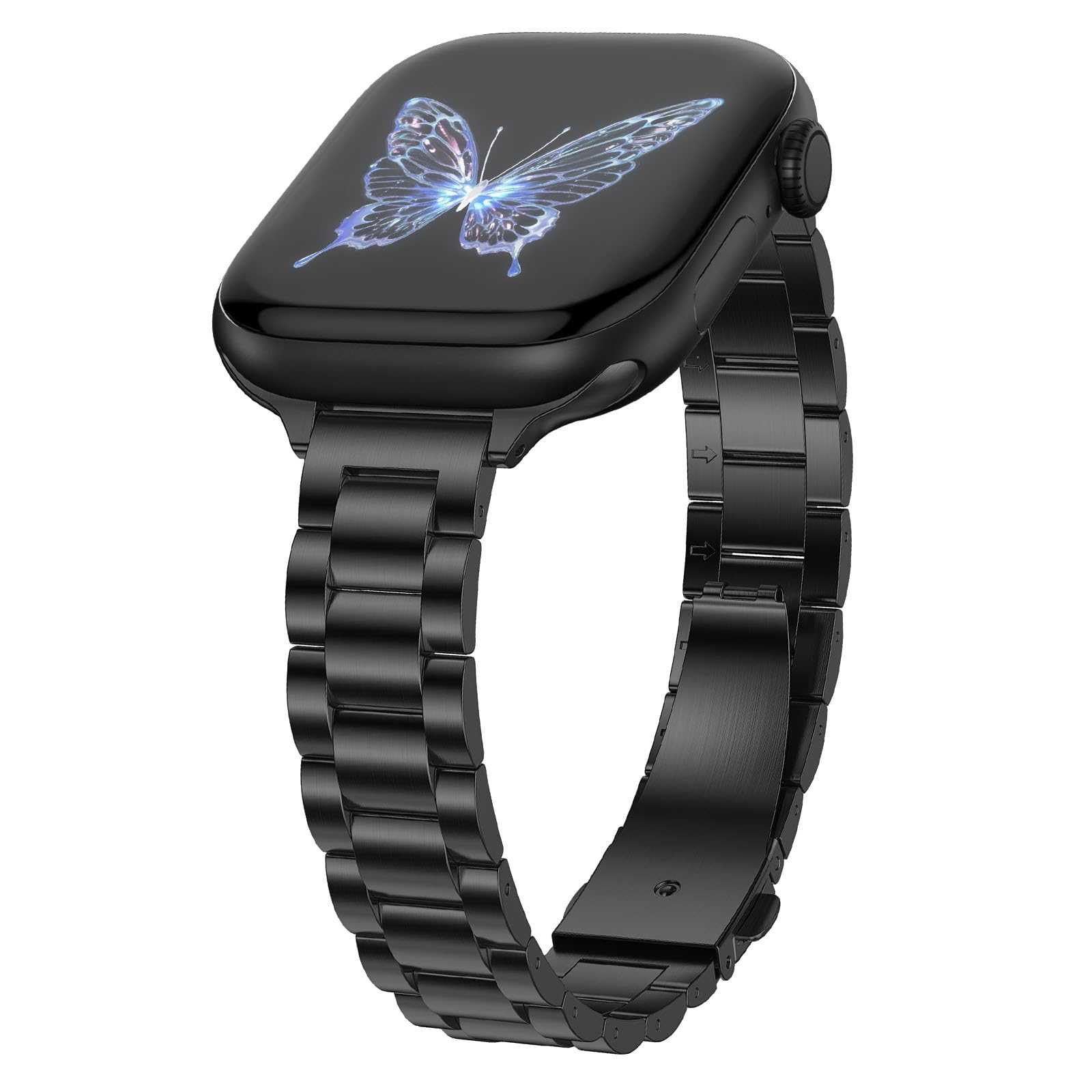 Dolstrap Thin Metal Bands Compatible with Apple Watch Band 49/46(S11/10)/45/44/42mm, Women Dressy Slim Stainless Steel Strap Com