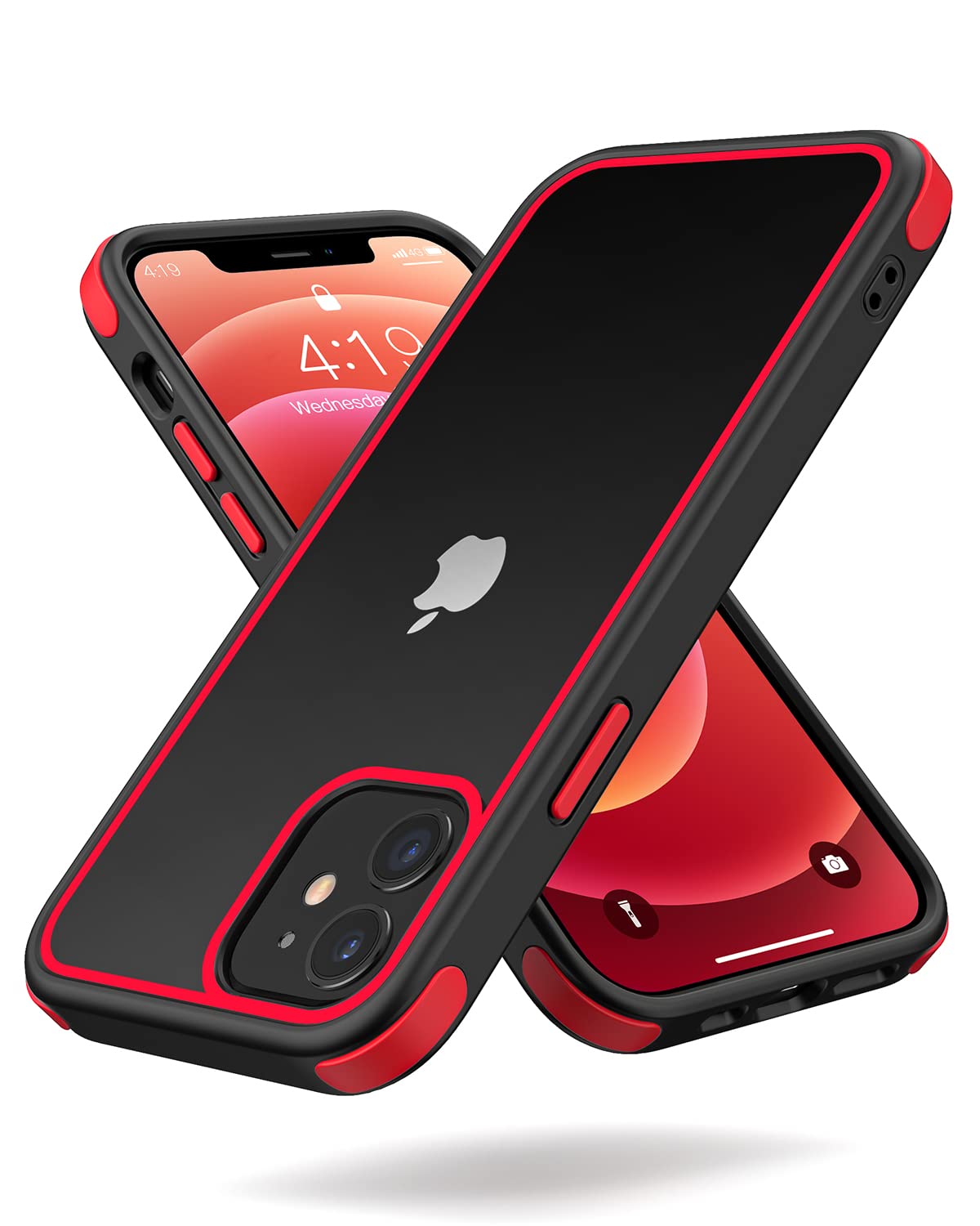 Mobnano for iPhone 12/iPhone 12 Pro Clear Case, Multicolor Protective Shockproof Bumpers, Not Yellowing Anti Scratch Transparent