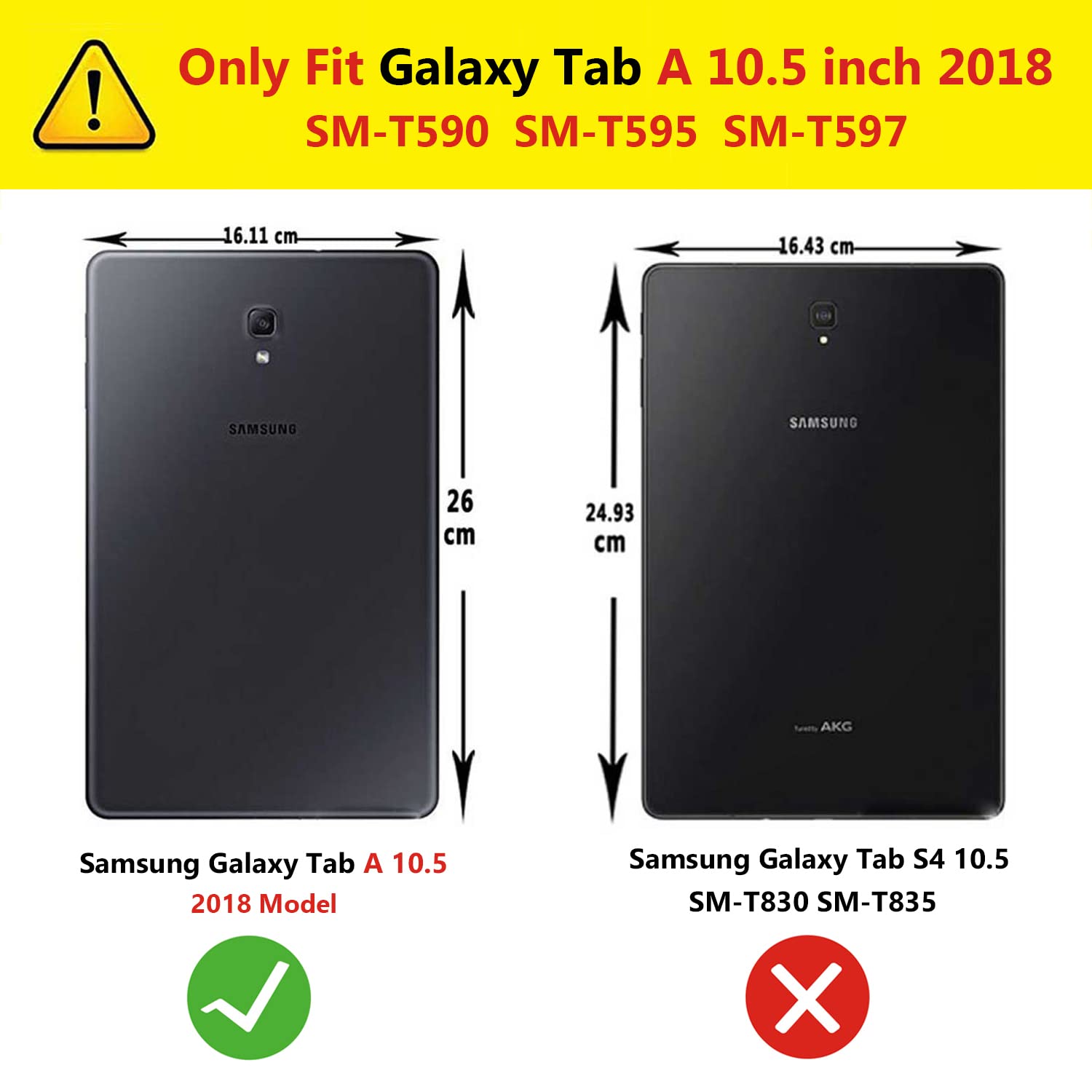 Case For Samsung Galaxy Tab A 10.5 Inch 2018 (Sm T590 T595 T597), 360 Degree Rotating Stand Case Smart Protective Cover With Sty