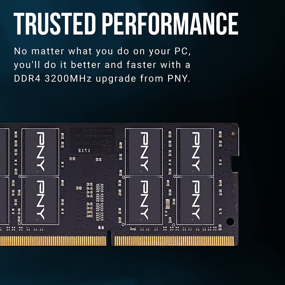 Pny Performance 32Gb Ddr4 Dram 3200Mhz (Pc4 25600) Cl22 1.2V Dual Rank Notebook/Laptop (Sodimm) Computer Memory Kit   Mn32Gsd432