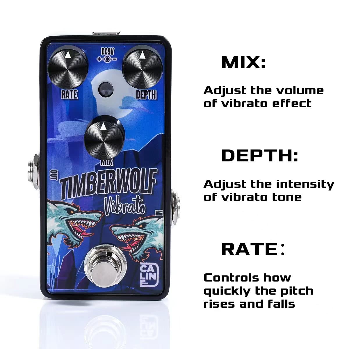 Caline Mini Guitar Vibrato Pedal G006 G Series Traditional Vibrato Effect Sound Processor For Electric Guitar Bass, Digital Circ