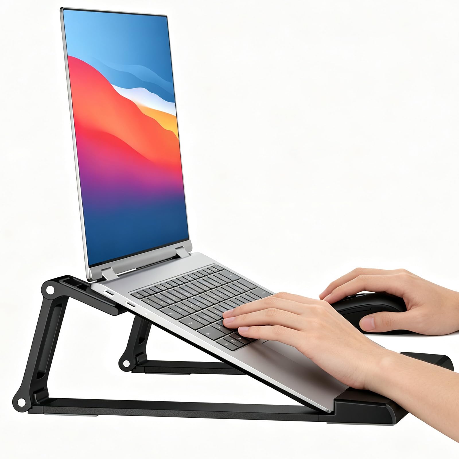 GleYo Laptop Stand for Desk ABS+Metal Portable Computer Riser Notebook Holder Printer Stand Office Desk Accessories Compatible w