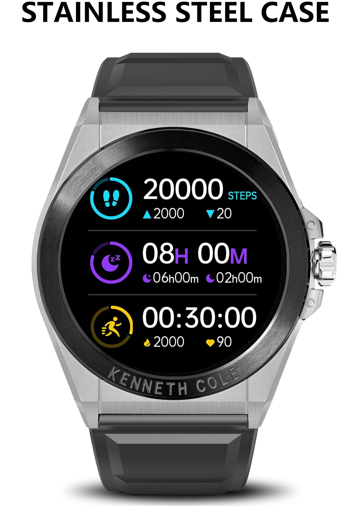 Bribejat Smart Watch For Men, Hd 1.32 ' ' Stainless Steel Case Smartwatch, Waterproof Fitness Tracker Pedometer Spo2/Heart Rate/