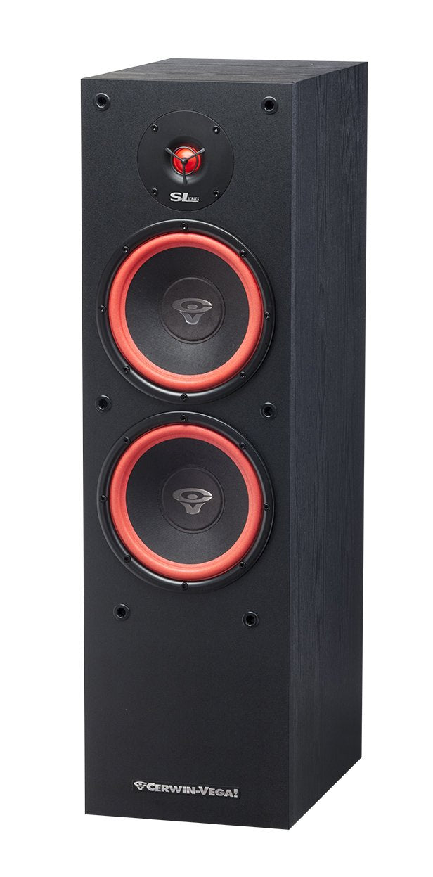 Cerwin Vega Home Audio Sl 28 8'' 2 Way Dual Floor Speaker With 1'' Soft Dome Tweeter