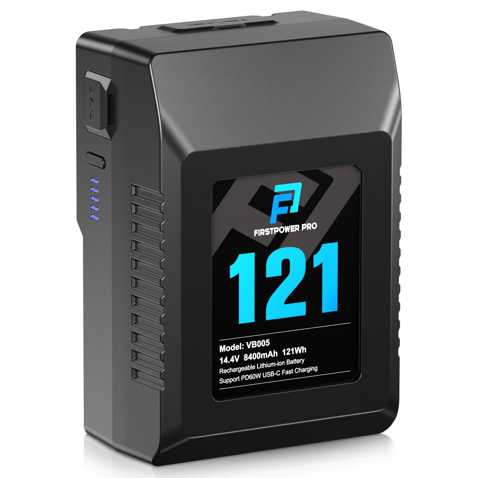 Firstpower V Mount/V Lock Battery, 121Wh(8400Mah, 14.4V) V Mount Battery Support Pd 60W Usb C Fast Charger, With D Tap, Usb A, U