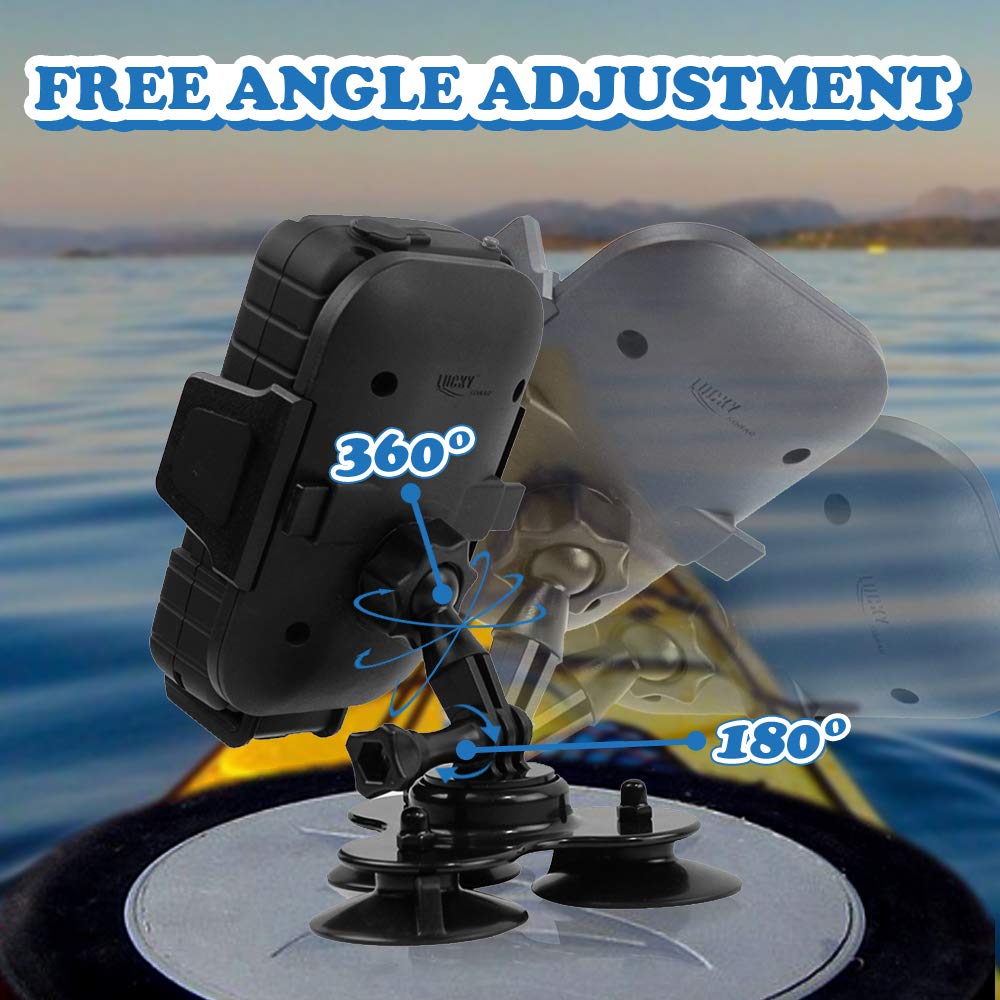 Luckylaker Strong Suction Phone Mount Base Universal Marine Electronic Mount Ball Kayak Fish Finder Holder Car Fishing For Truck