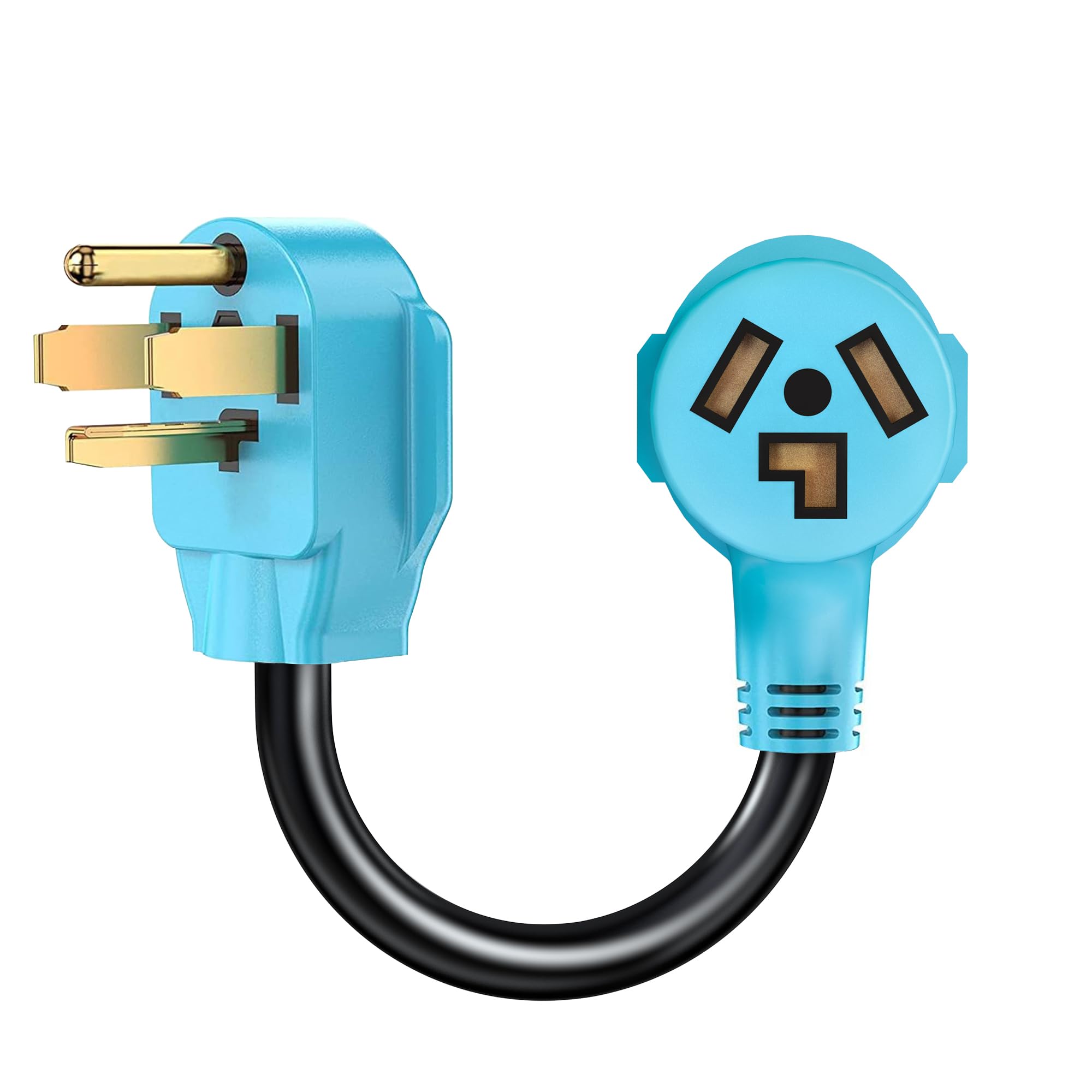 Eversimpleinc 3 To 4 Prong Dryer Adapter, Connects Old To New Dryer Receptacle, 30A 125/250V, Blue Plug